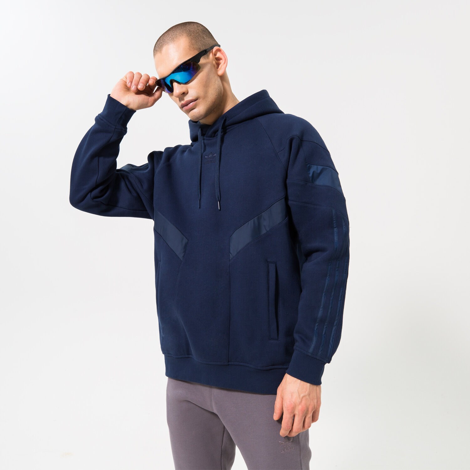 Bluza męska ADIDAS BLUZA Z KAPTUREM WV OVERL DIR HD HK7343 GRANATOWY