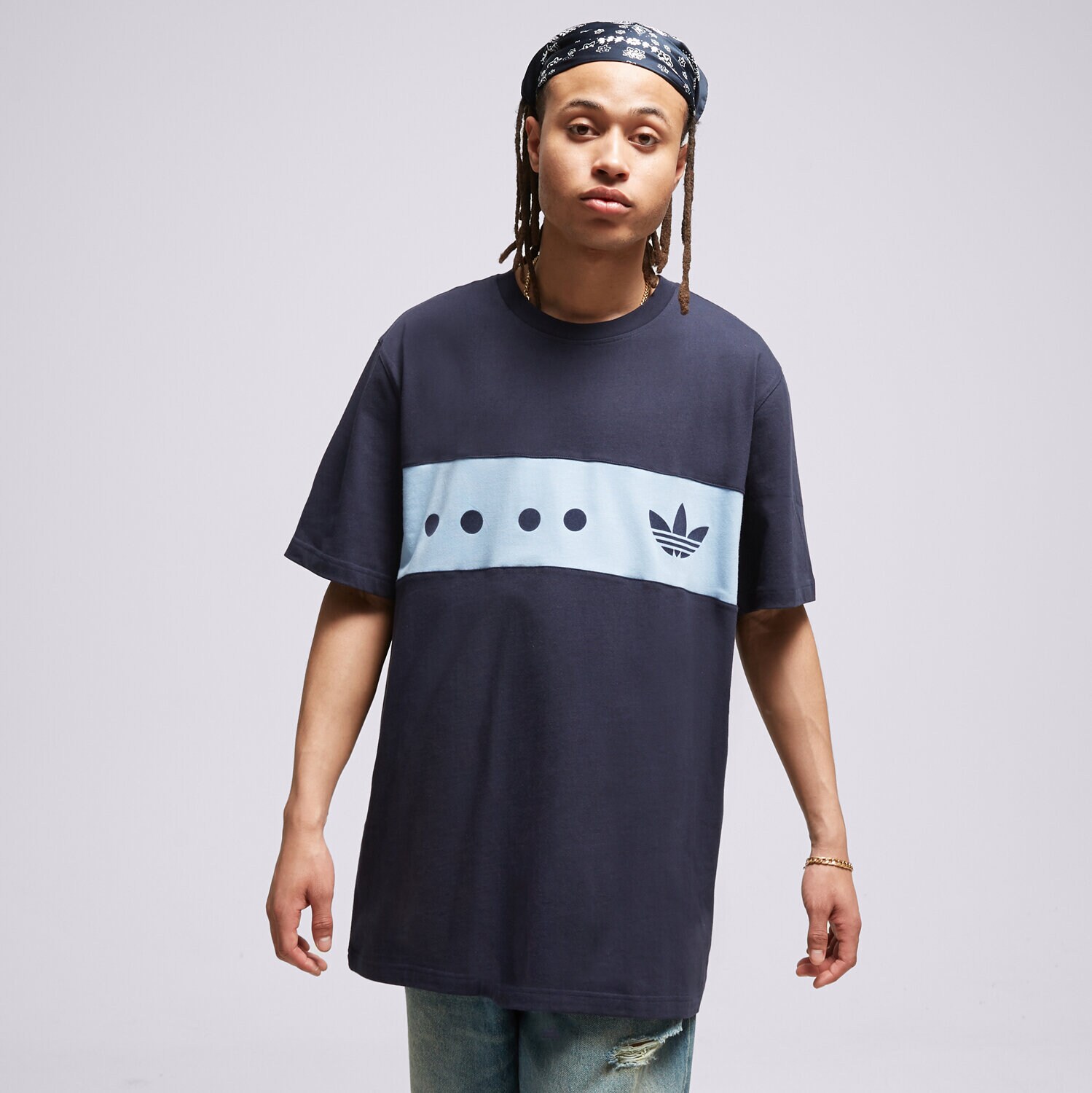 Koszulka, t-shirt sportowy męski ADIDAS T-SHIRT CITY TEE IC8414 GRANATOWY