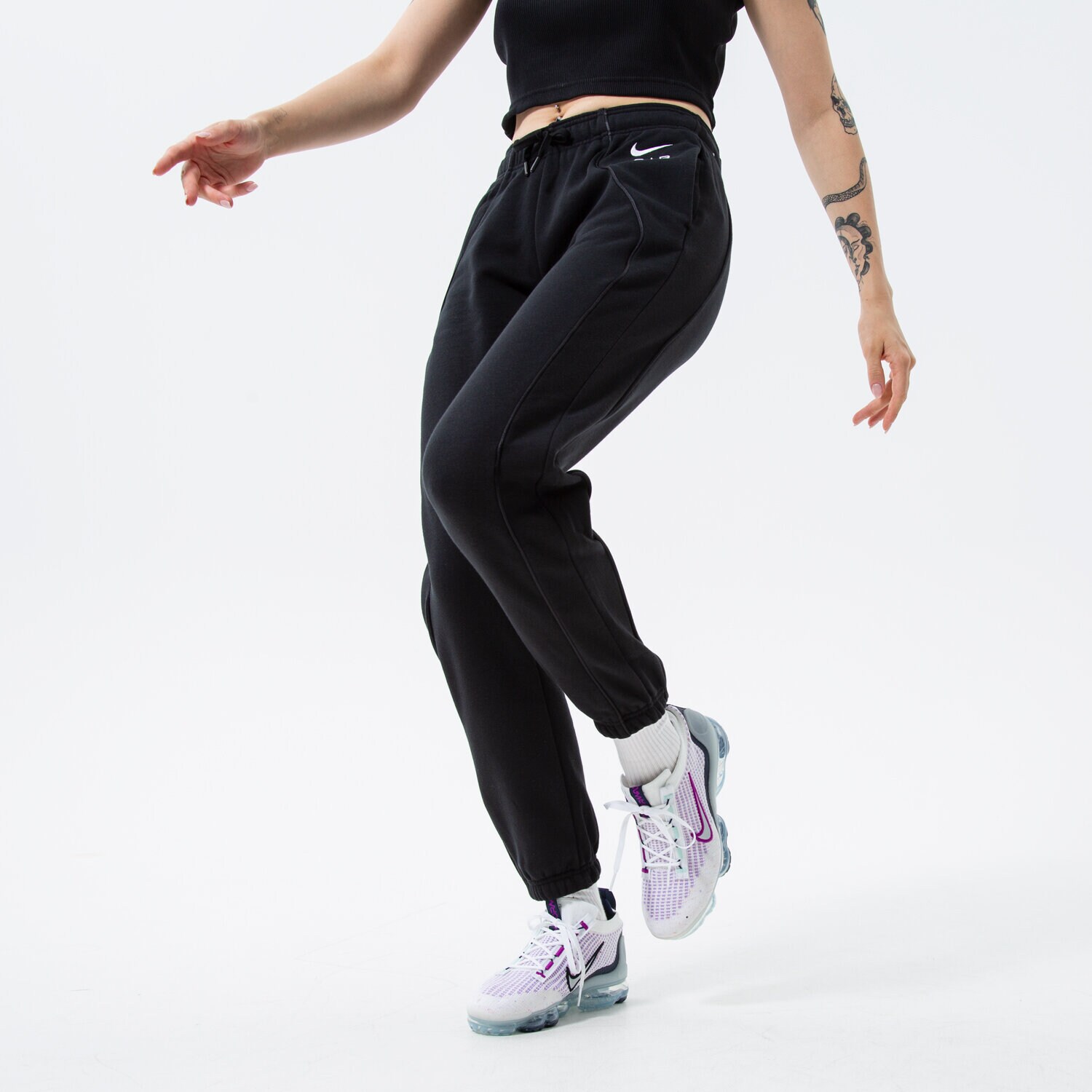 Spodnie sportowe damskie NIKE SPODNIE W NSW AIR FLC MR JOGGER DQ6563010 CZARNY