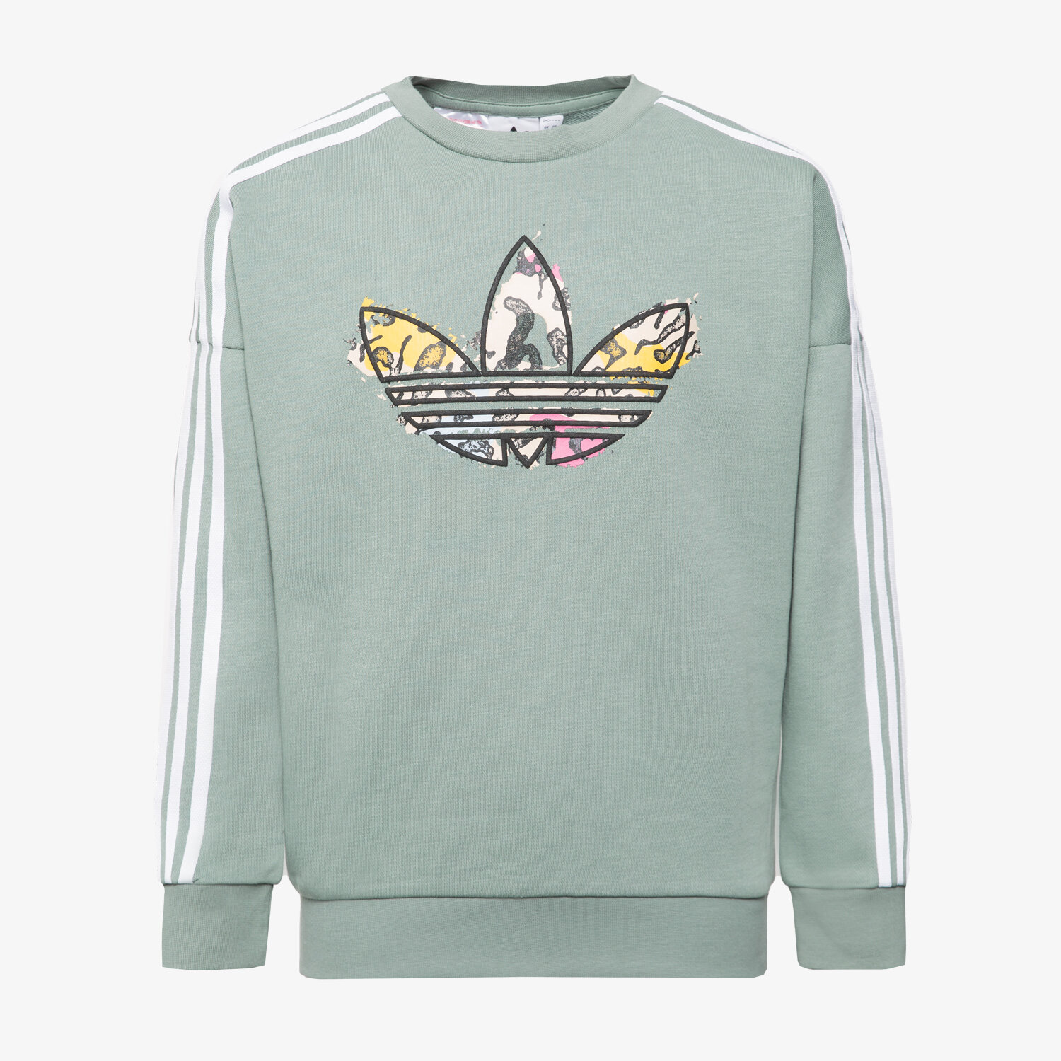 Sportowa bluza dziecięca ADIDAS BLUZA CREW GIRL IB8596 SZARY