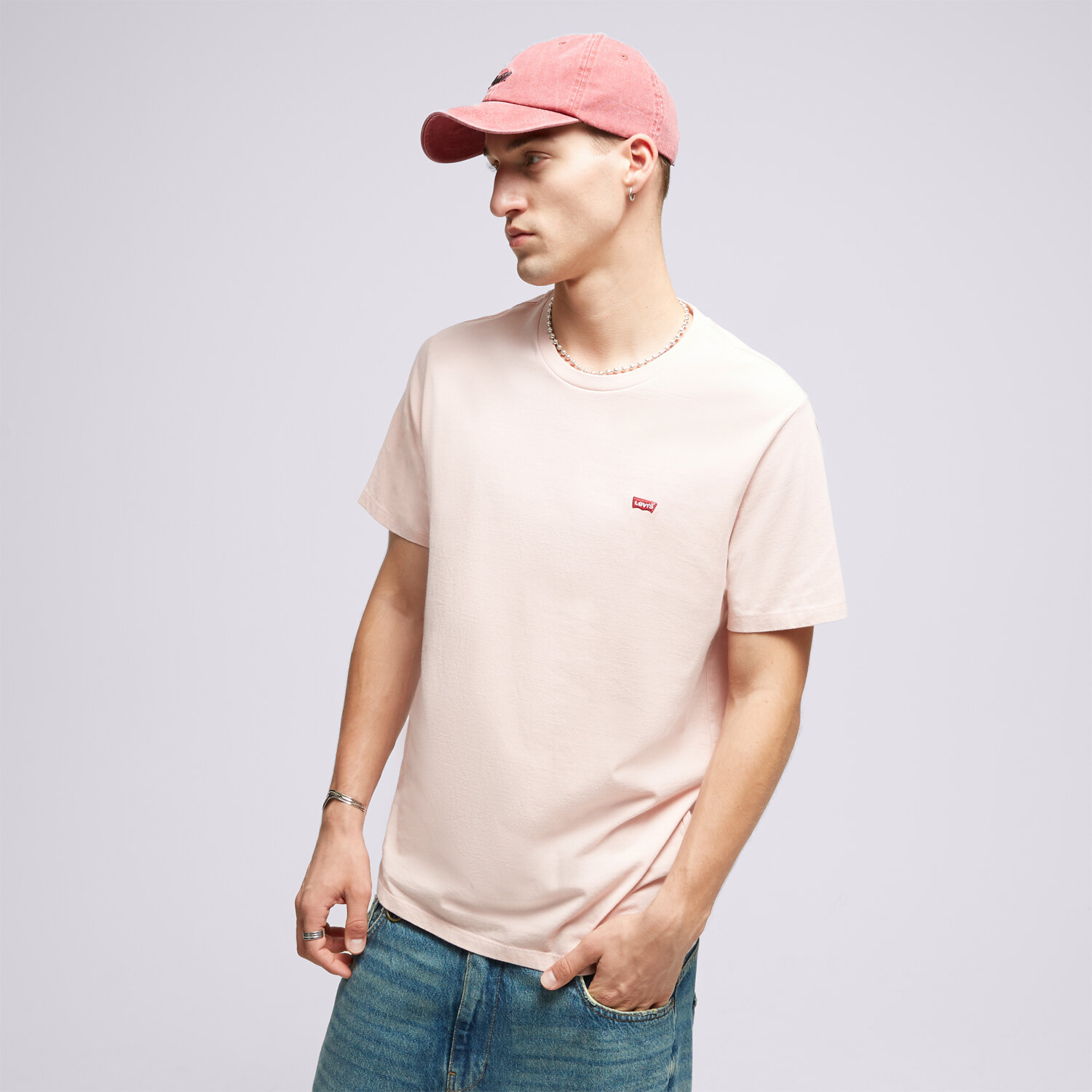 Koszulka, t-shirt sportowy męski LEVI'S T-SHIRT SS ORIGINAL HM 56605-0159 RÓŻOWY