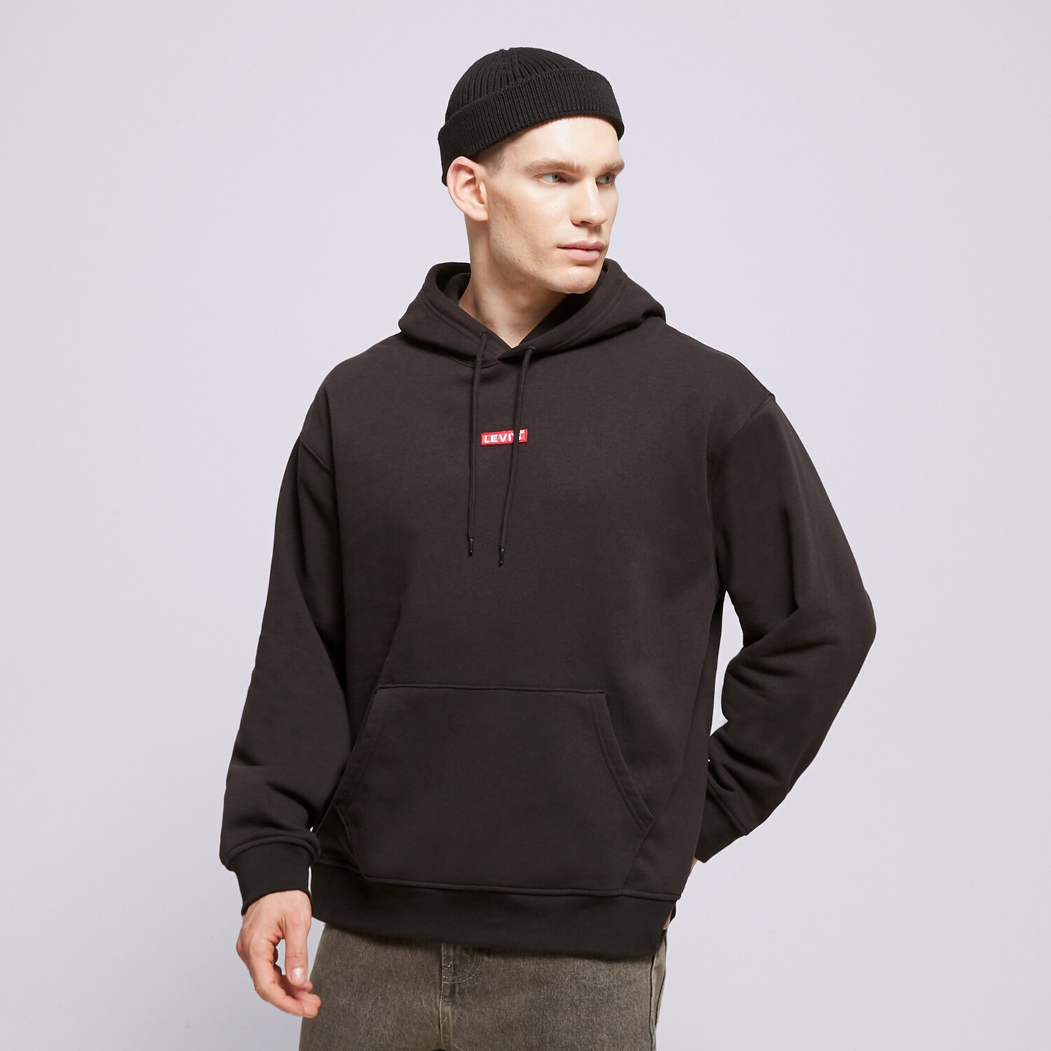 Bluza męska LEVI'S BLUZA Z KAPTUREM RELAXED BABY TAB HOODIE A42330001 CZARNY