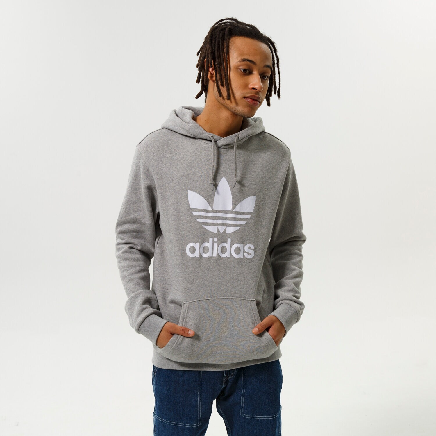 Bluza męska ADIDAS BLUZA Z KAPTUREM TREFOIL HOODY H06669 SZARY