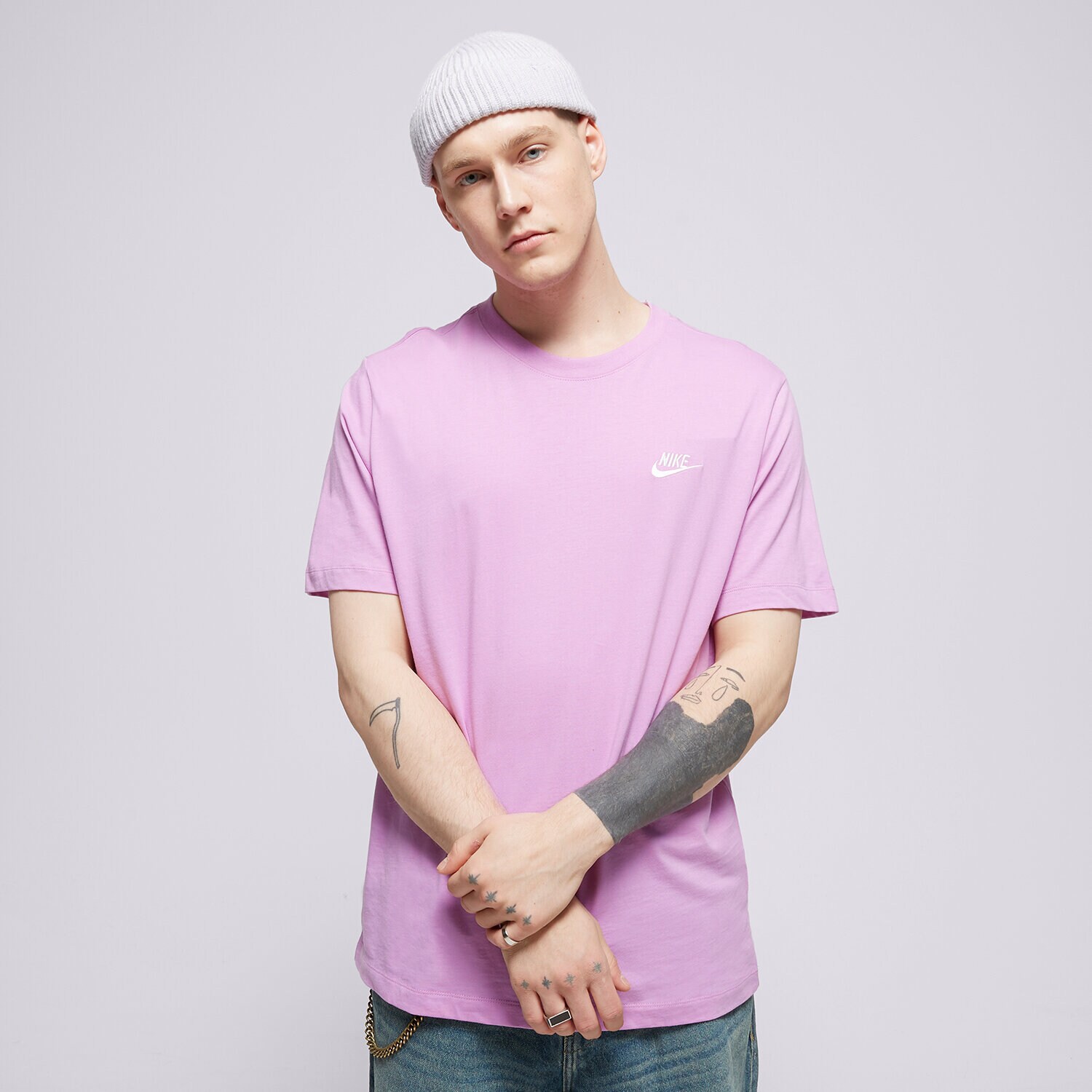 Koszulka, t-shirt sportowy męski NIKE T-SHIRT SPORTSWEAR CLUB AR4997-532 FIOLETOWY