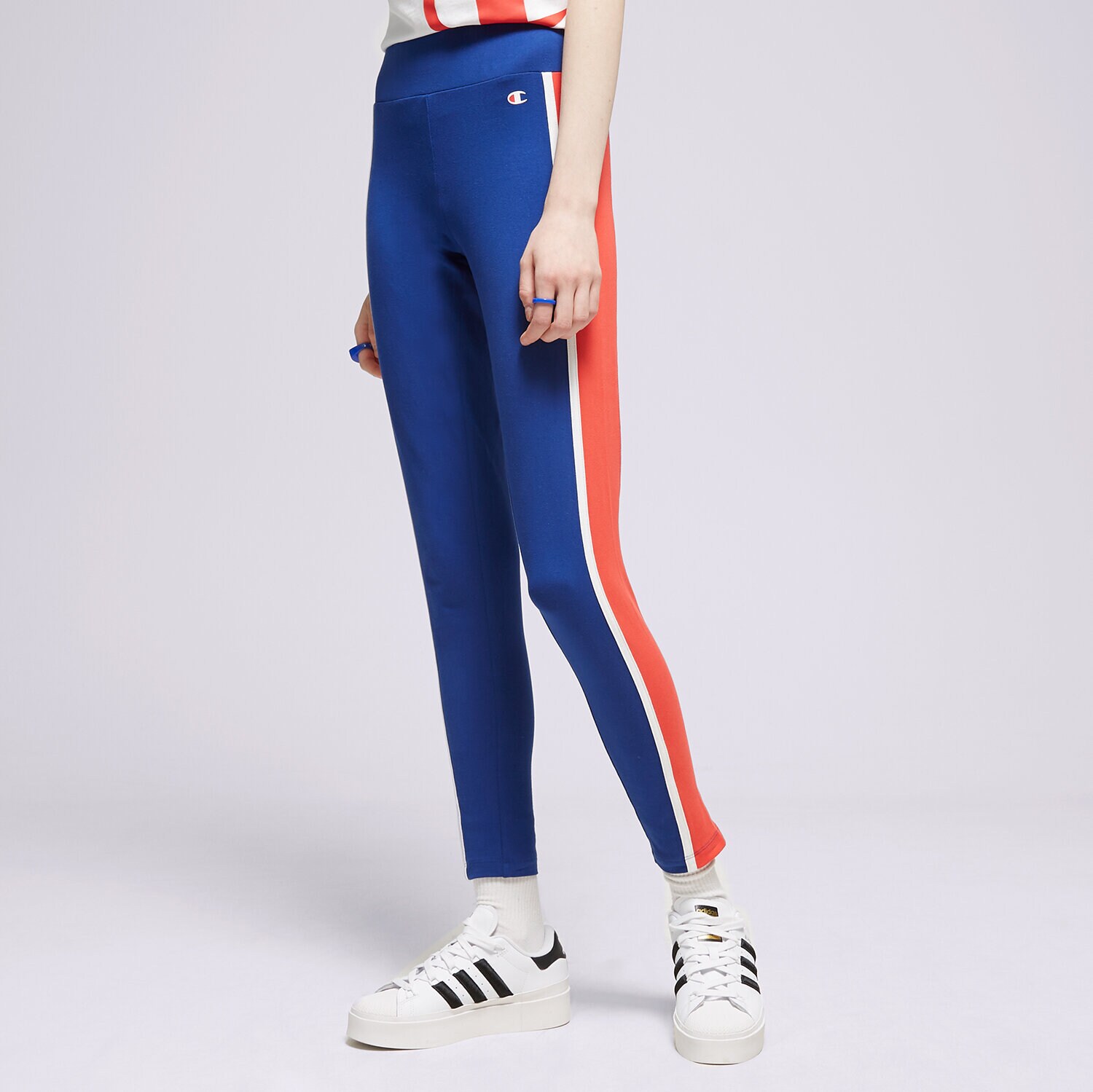 Spodnie sportowe damskie CHAMPION CROP LEGGINGS 116227BS025 GRANATOWY