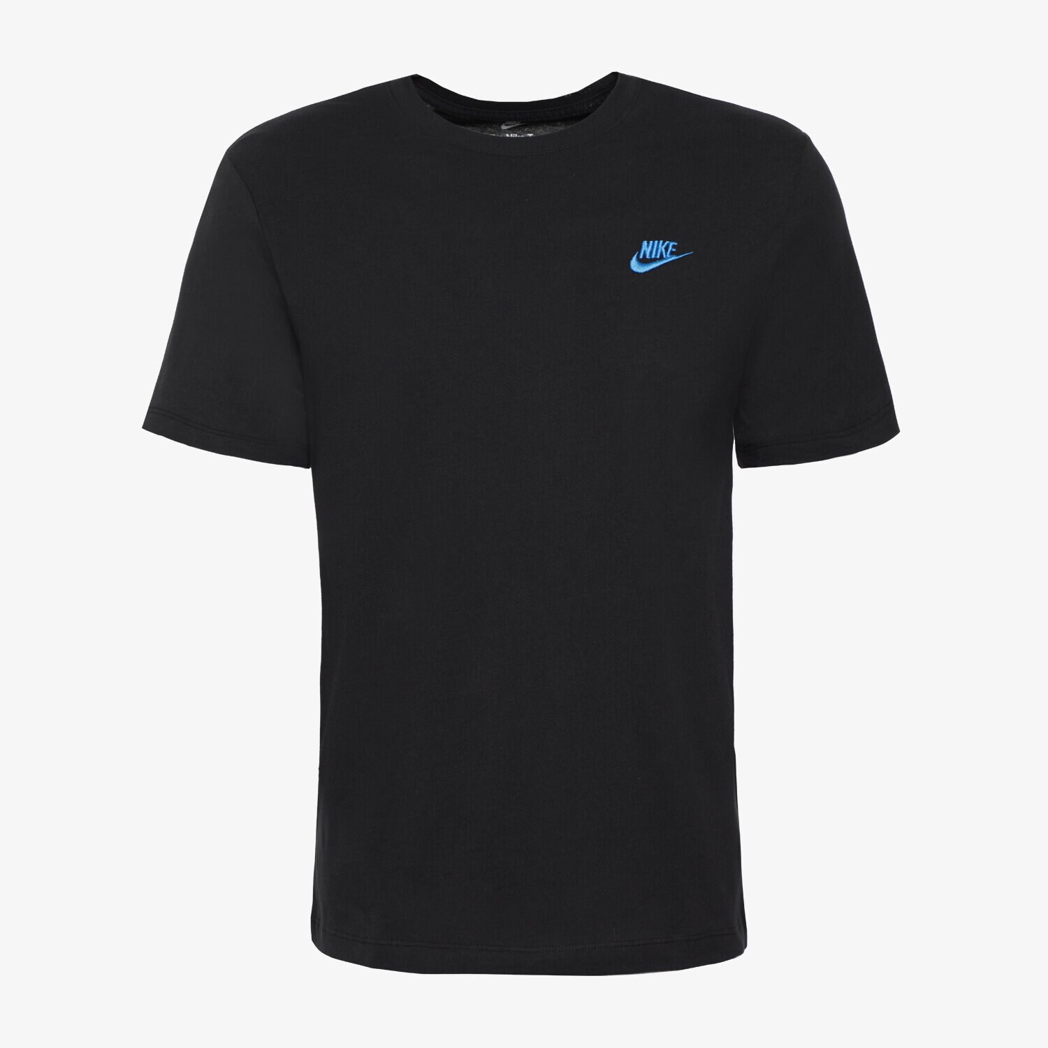 Koszulka, t-shirt sportowy męski NIKE T-SHIRT CORE TEE BLK/BLU TEE FD1184-010 CZARNY