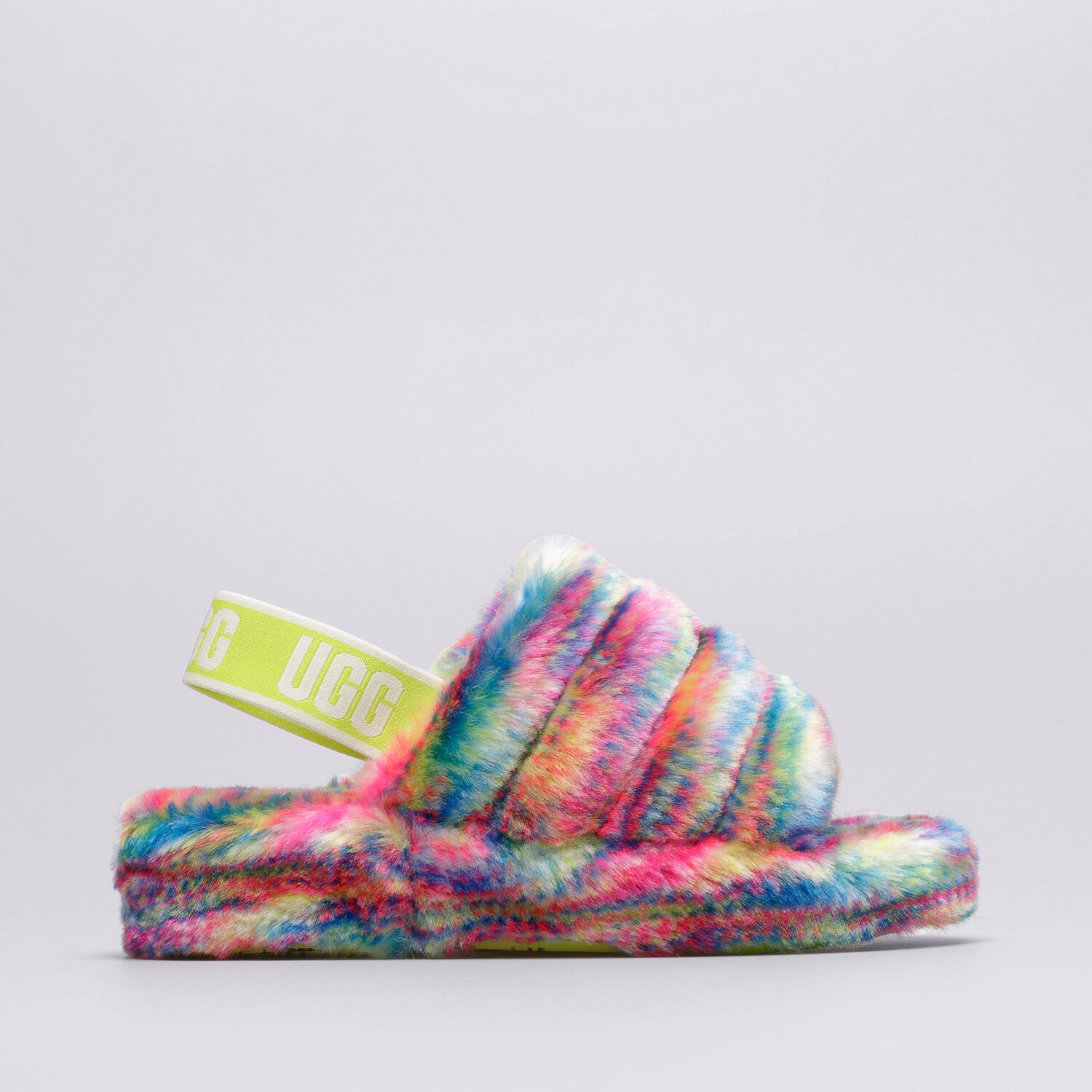 Klapki damskie UGG FLUFF YEAH PIXEL 1125007-WHITE BIAŁY