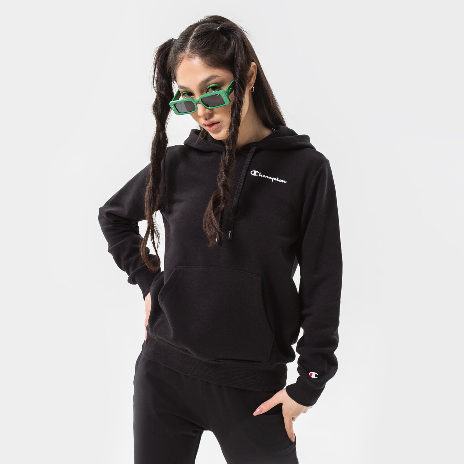 Bluza damska CHAMPION BLUZA Z KAPTUREM HOODED SWEATSHIRT 114859KK001 CZARNY