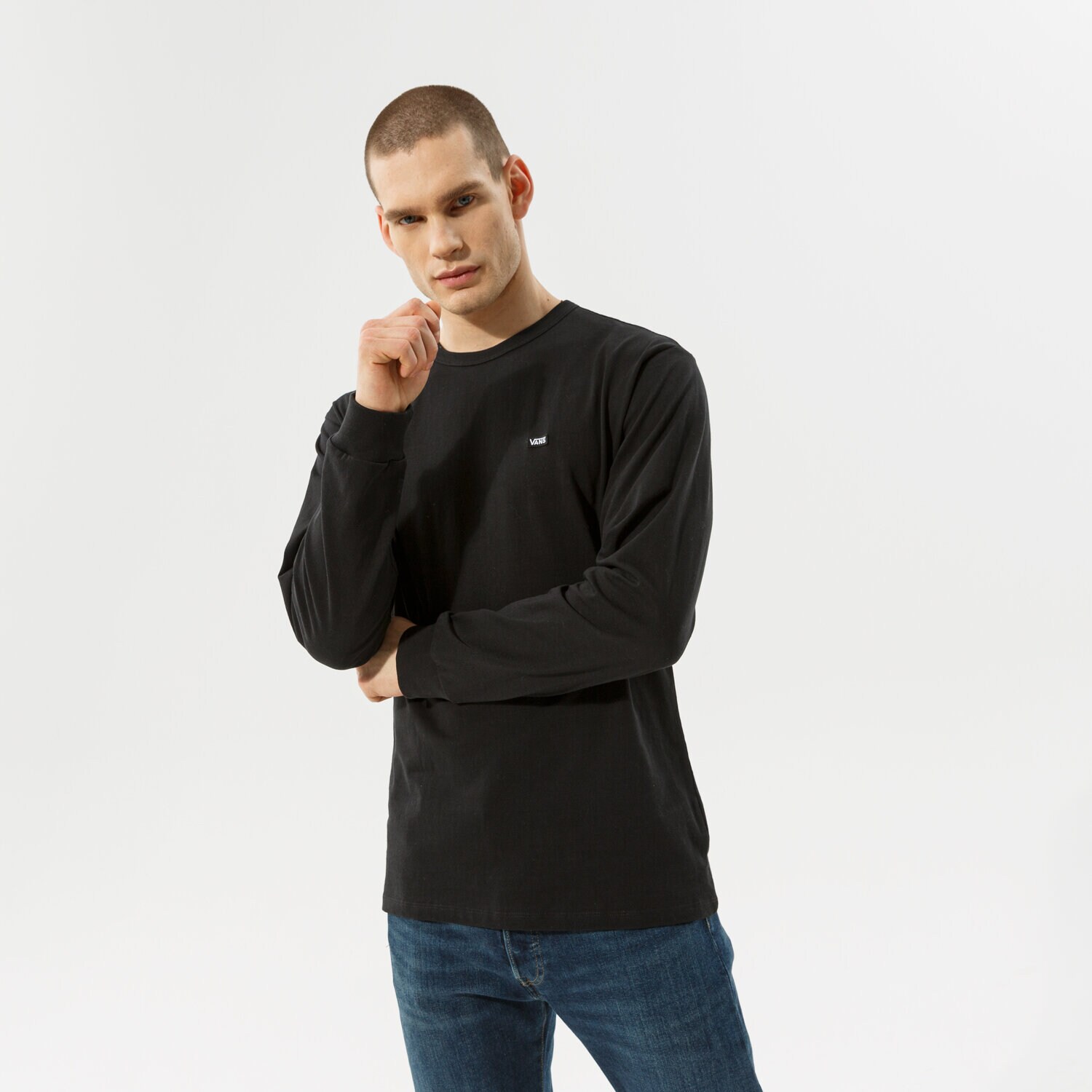 Koszulka, t-shirt sportowy męski VANS T-SHIRT MN OFF THE WALL CLASSIC LS VN0A4TURBLK1 CZARNY