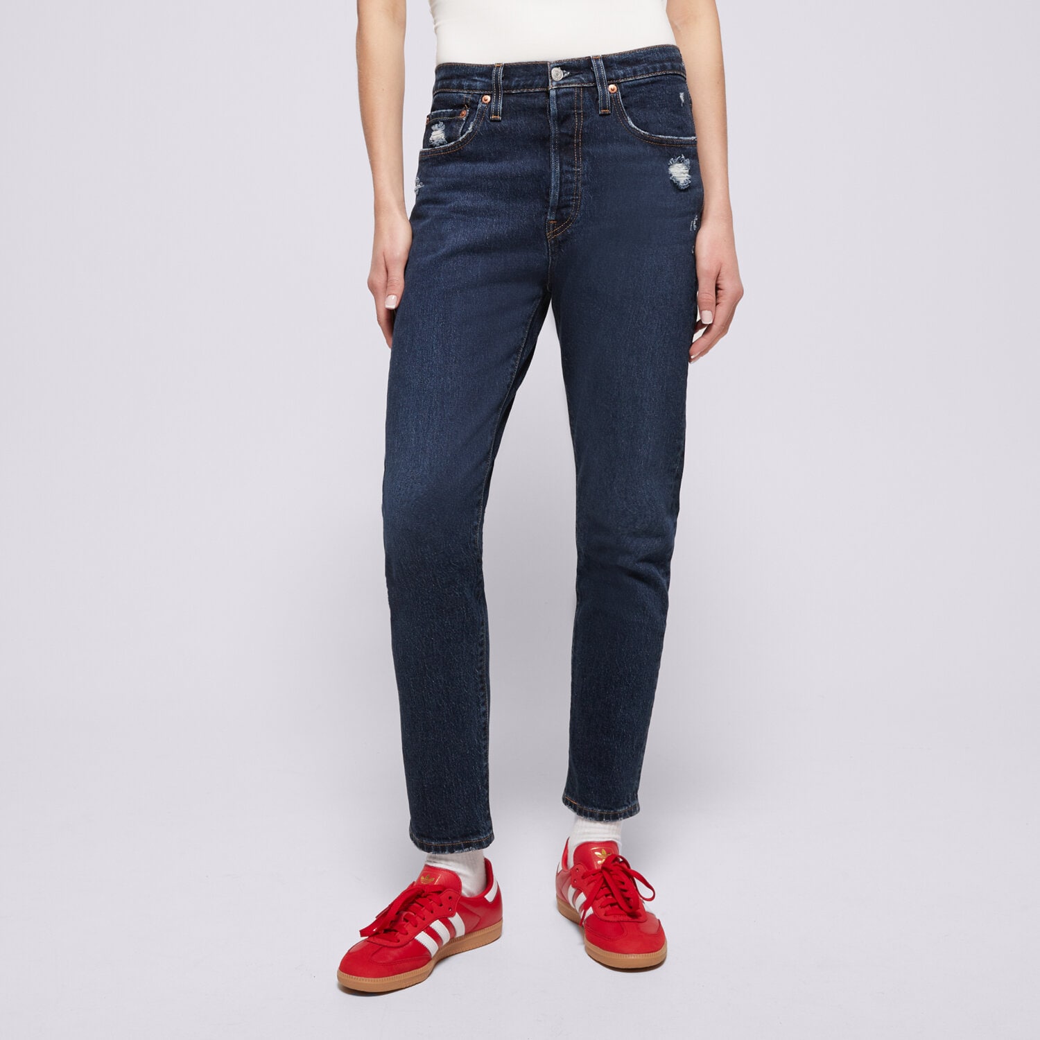 Spodnie sportowe damskie LEVI'S SPODNIE 501 SKINNY 29502-0201 GRANATOWY
