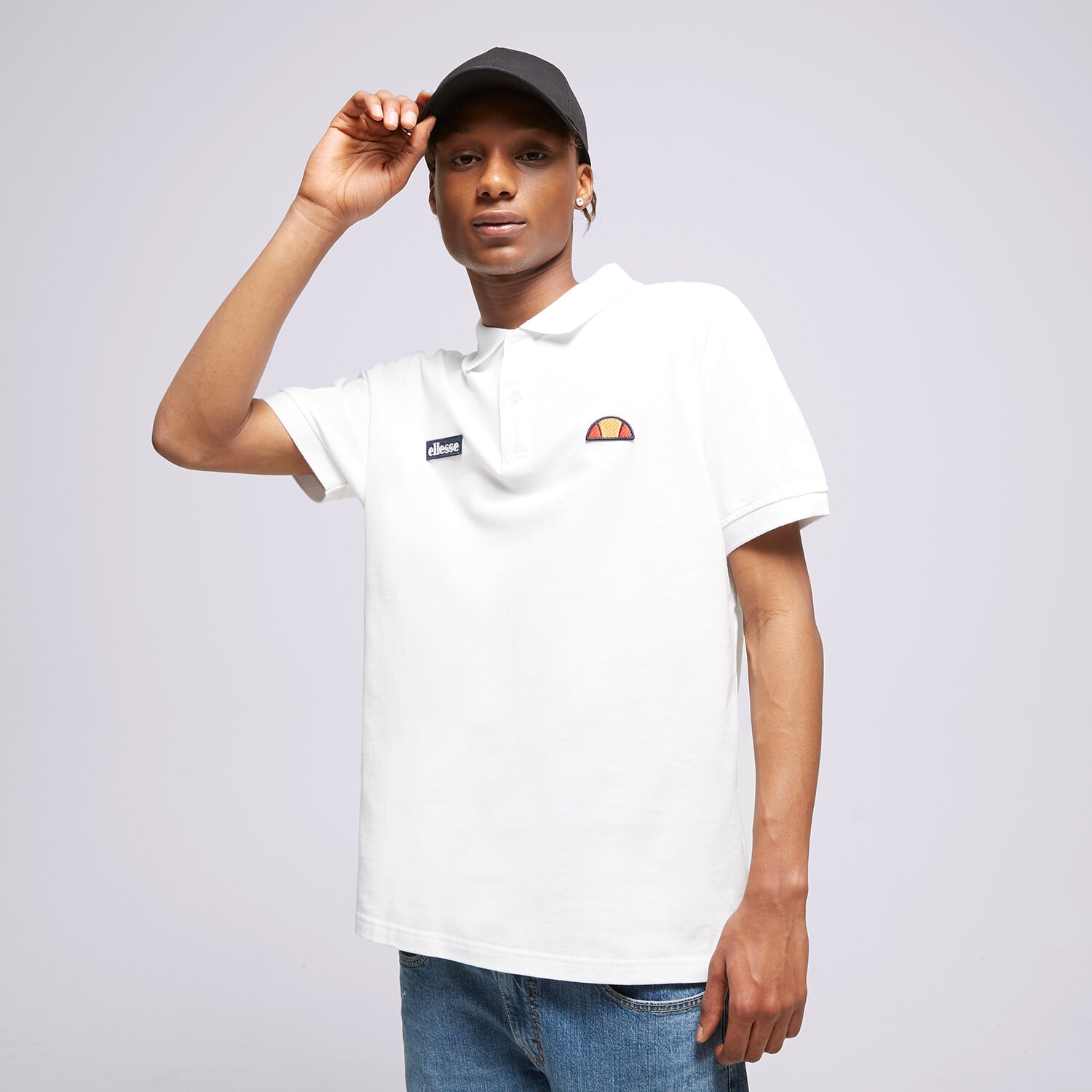 Koszulka, t-shirt sportowy męski ELLESSE POLO MONTURA WHT SHS04475908 BIAŁY
