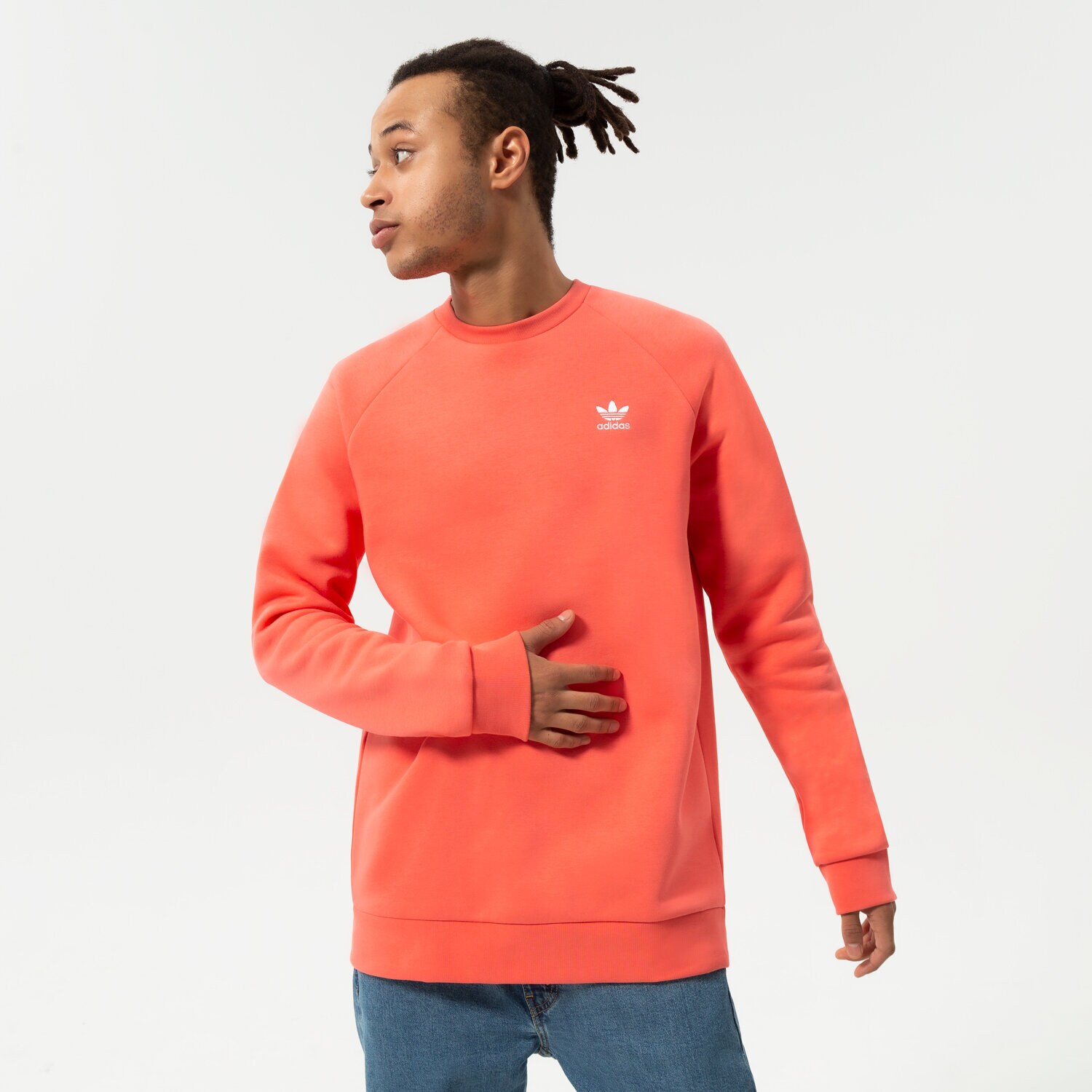 Bluza męska ADIDAS BLUZA ESSENTIAL CREW HE9424 RÓŻOWY