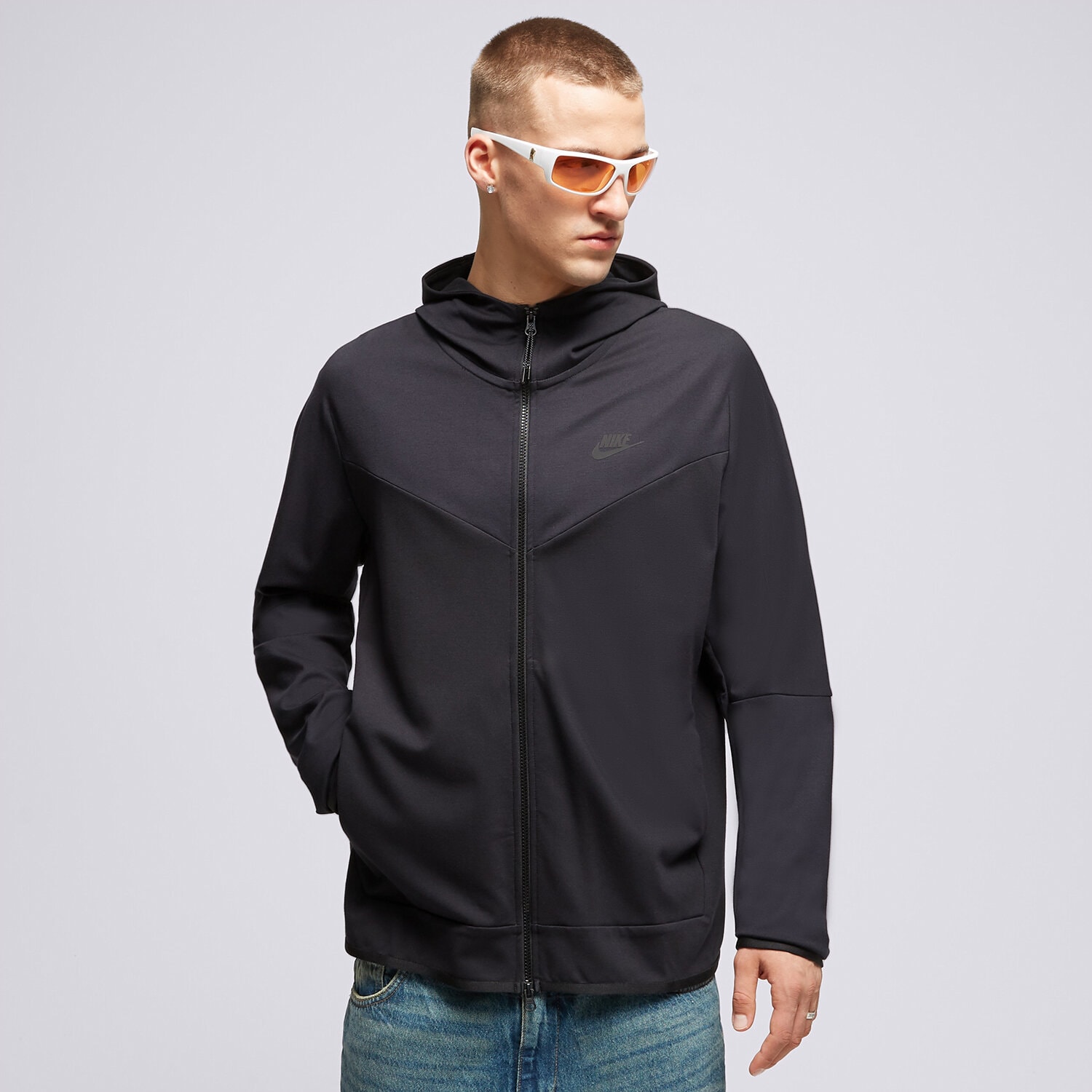Bluza męska NIKE BLUZA ROZPINANA Z KAPTUREM TECH FZ LIGHT DX0822-010 CZARNY