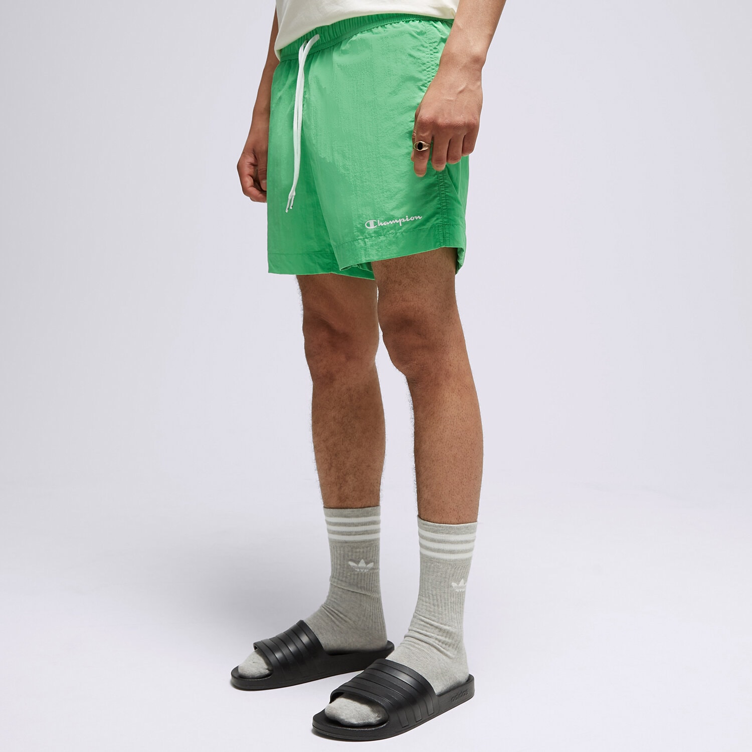 Krótkie spodenki, szorty męskie CHAMPION SZORTY BEACHSHORT 216069GS024 ZIELONY