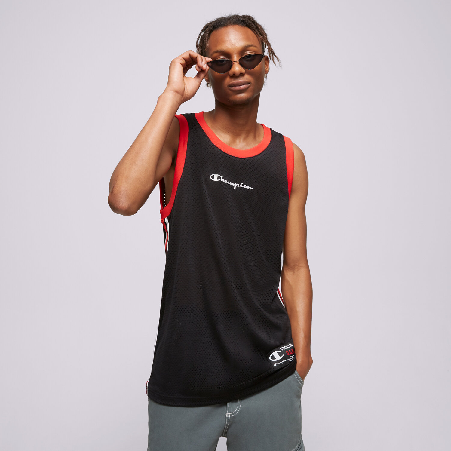 Koszulka, t-shirt sportowy męski CHAMPION TANK TANK TOP 218769KK001 CZARNY
