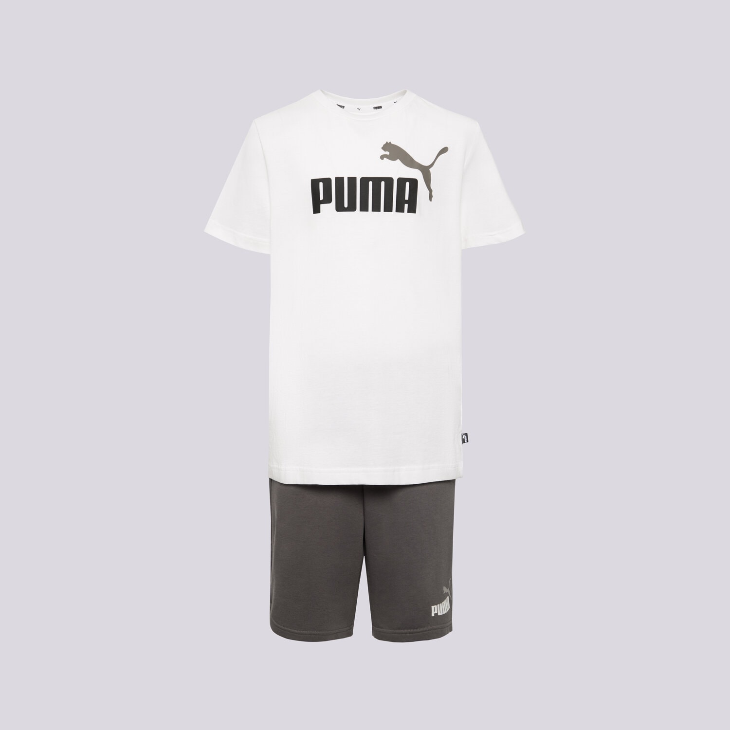 Sportowe spodnie dziecięce PUMA T-SHIRT/SHORTS TS SET 67167002 BIAŁY
