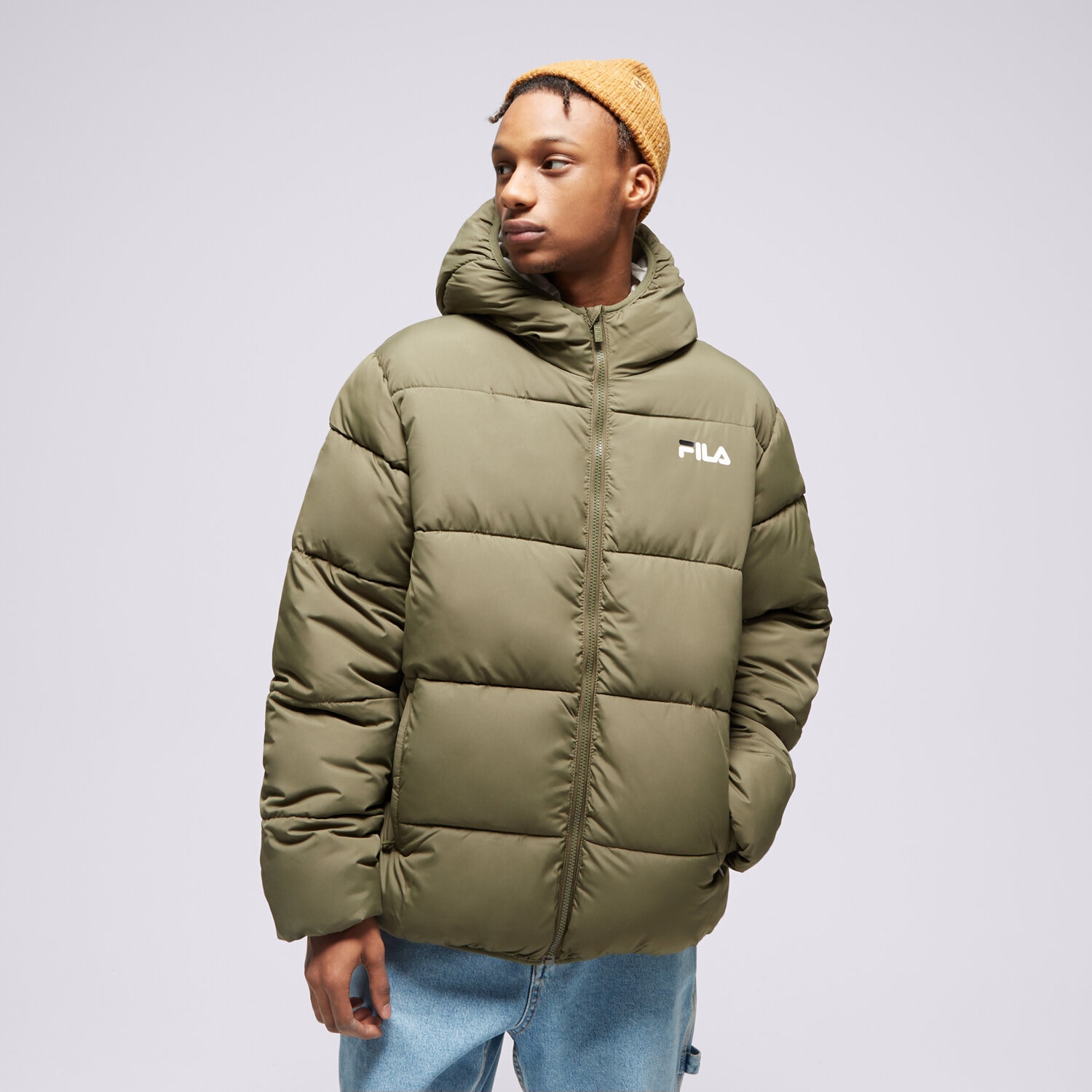 Kurtka zimowa męska FILA KURTKA ZIMOWA BUGSY  FW23SPM200769 KHAKI