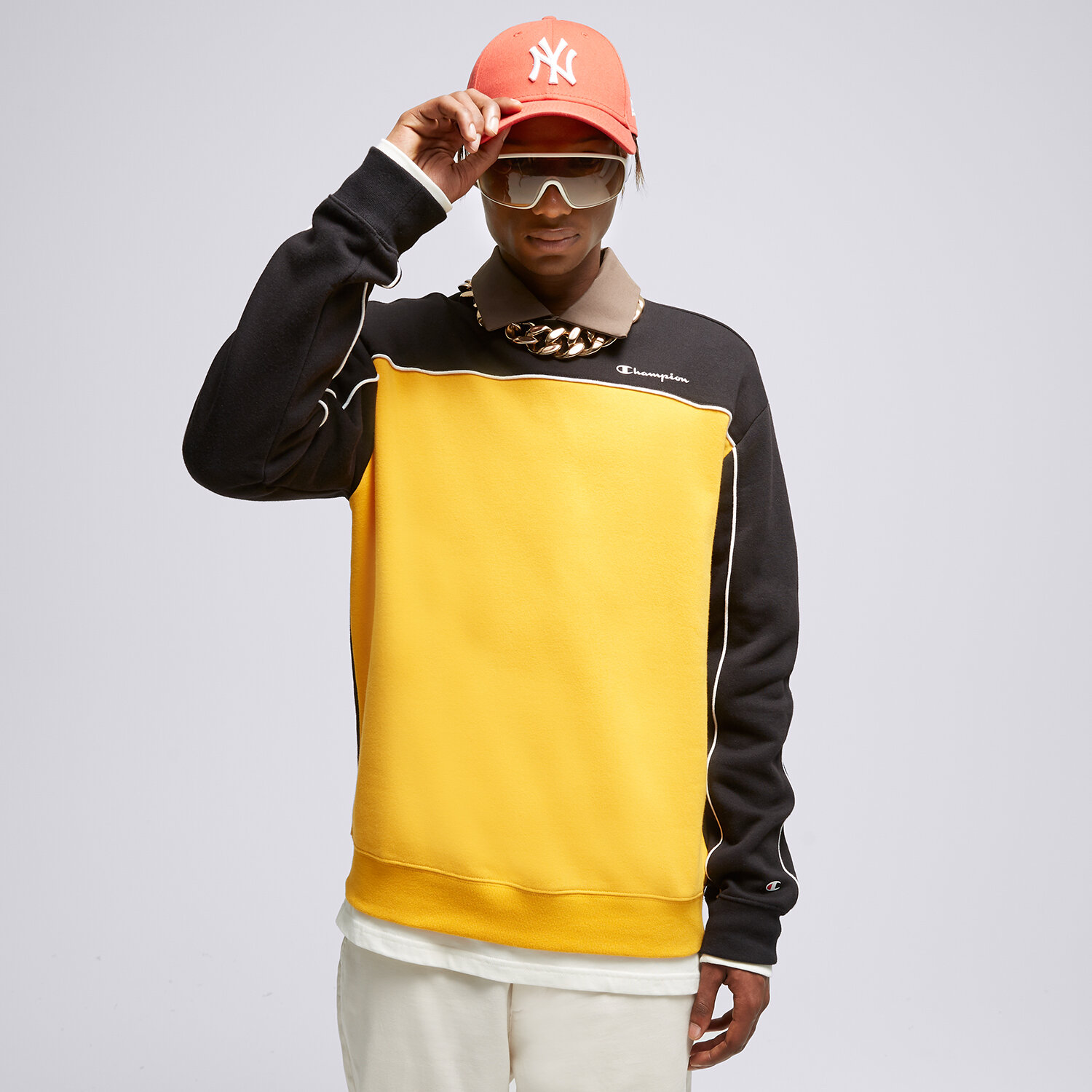 Bluza męska CHAMPION BLUZA CREWNECK SWEATSHIRT 217852KK001 Neon różowy