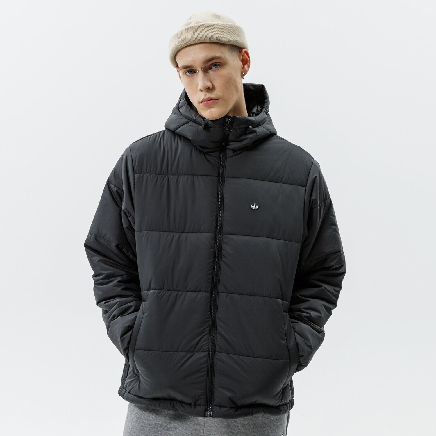 Kurtka zimowa męska ADIDAS KURTKA PAD HOODED PUFF H13555 CZARNY