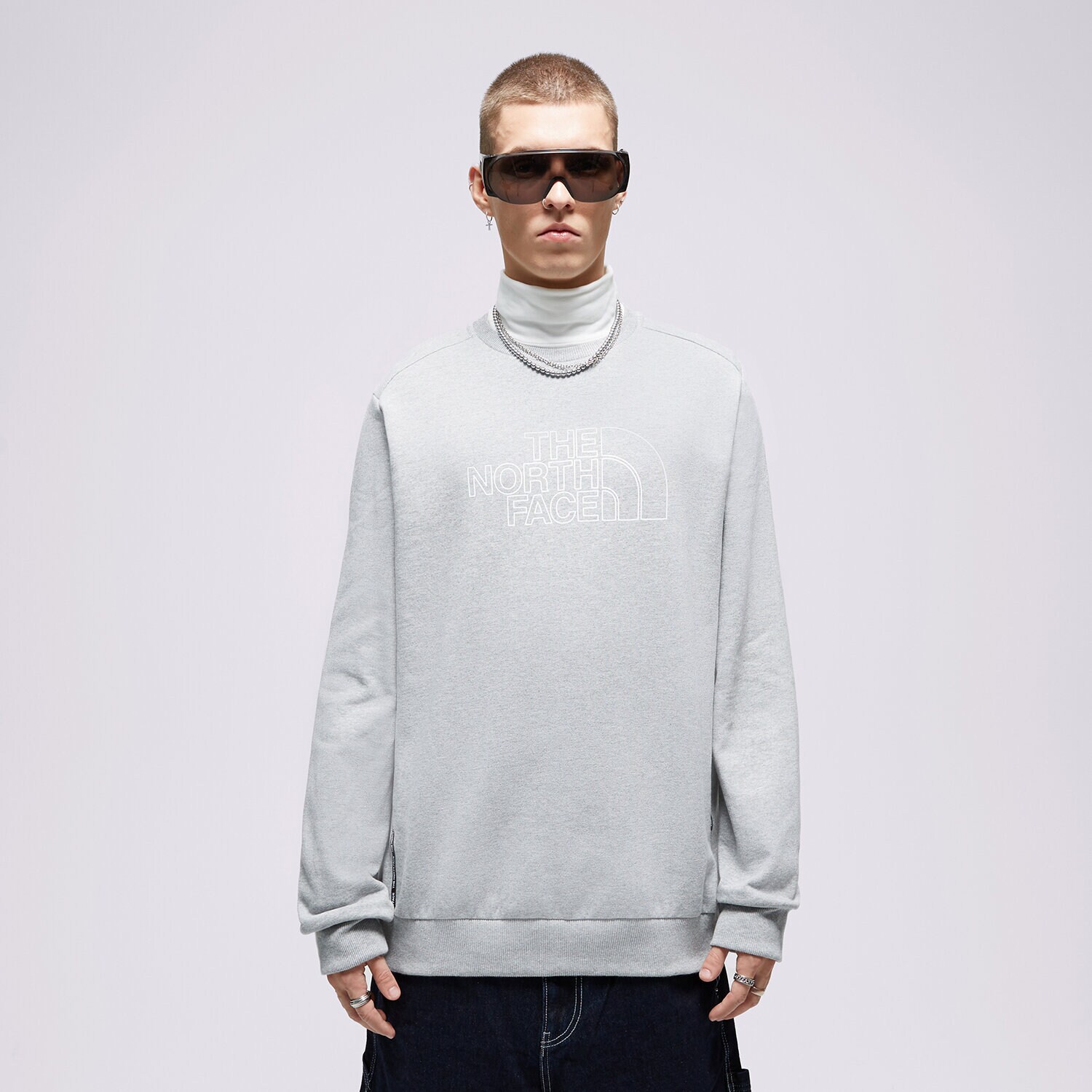 Bluza męska THE NORTH FACE BLUZA CHANGLA CREW TNFLIGHTGREYHTR NF0A857ADYX1 SZARY