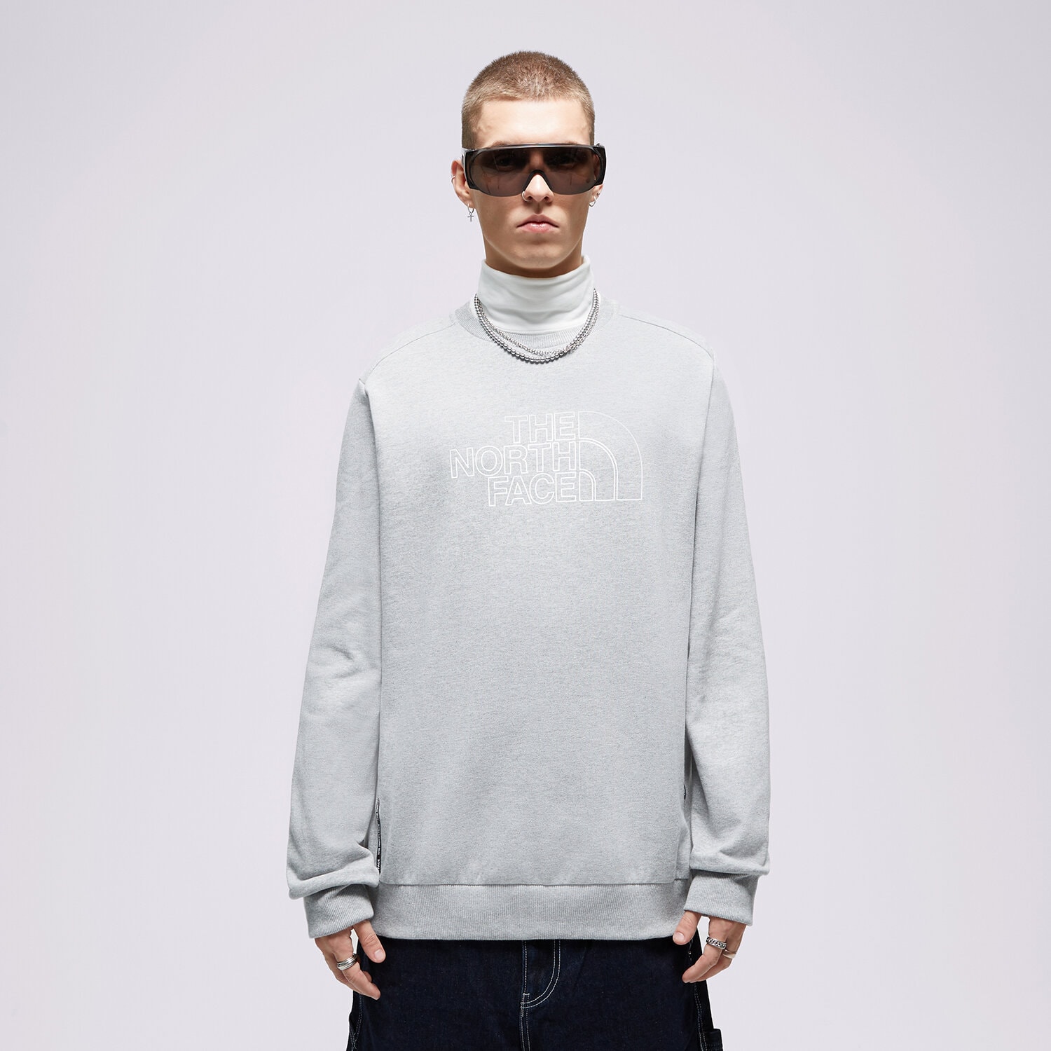 Bluza męska THE NORTH FACE BLUZA CHANGLA CREW TNFLIGHTGREYHTR NF0A857ADYX1 SZARY