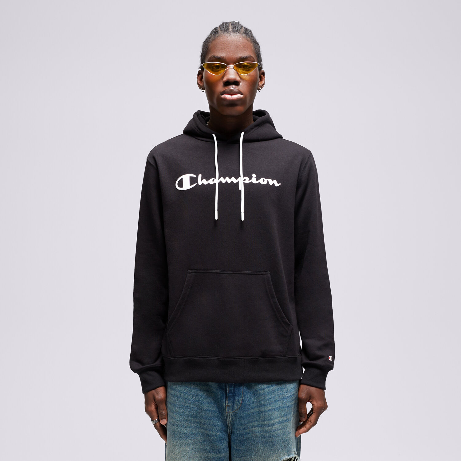 Bluza męska CHAMPION BLUZA Z KAPTUREM HOODED SWEATSHIRT 218528KK001 CZARNY