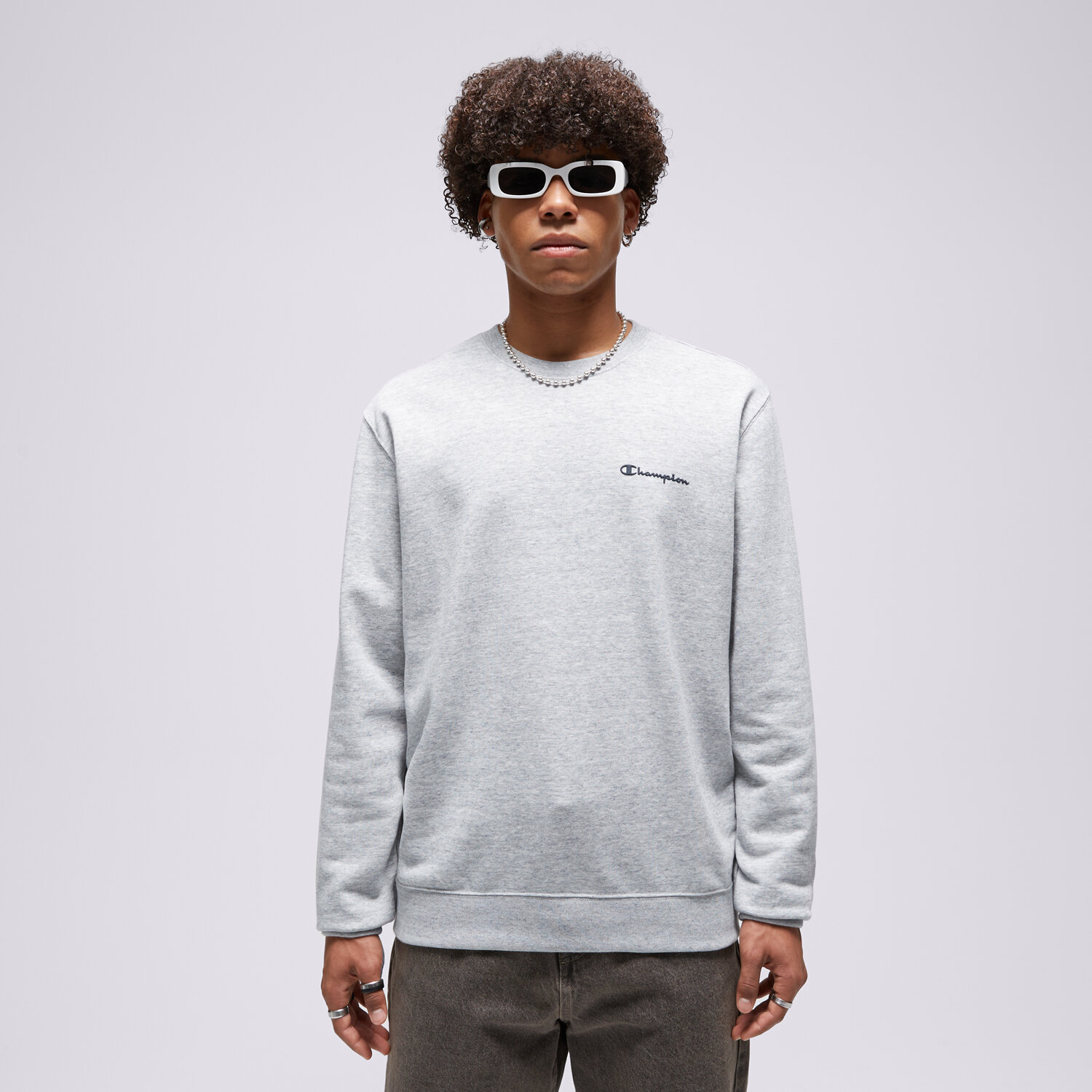 Bluza męska CHAMPION BLUZA CREWNECK SWEATSHIRT 218536EM021 SZARY