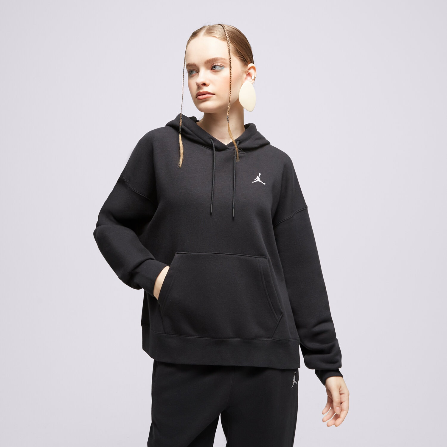 Bluza damska JORDAN BLUZA Z KAPTUREM W J BRKLN FLC PO 2  FN4488-010 CZARNY