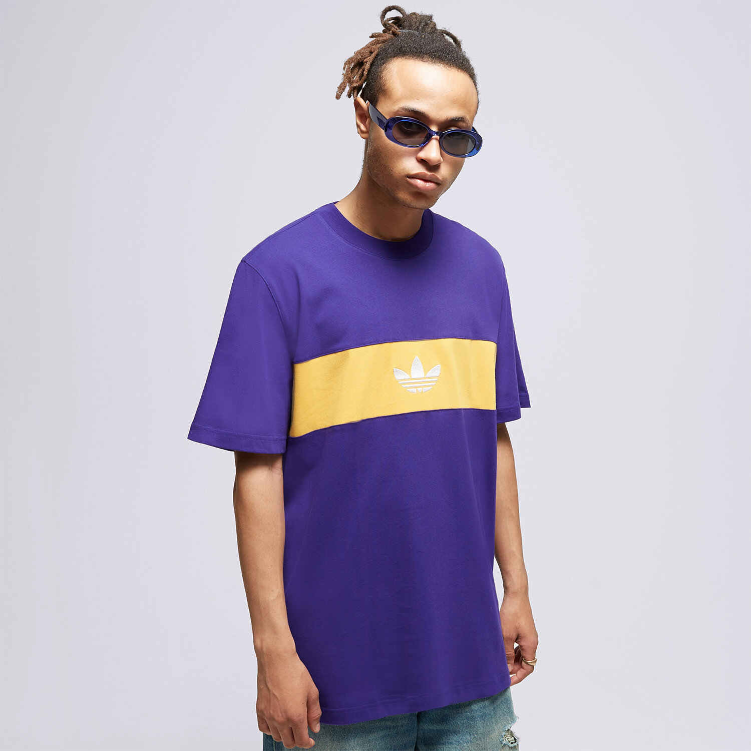 Koszulka, t-shirt sportowy męski ADIDAS T-SHIRT NY TEE IJ5959 FIOLETOWY