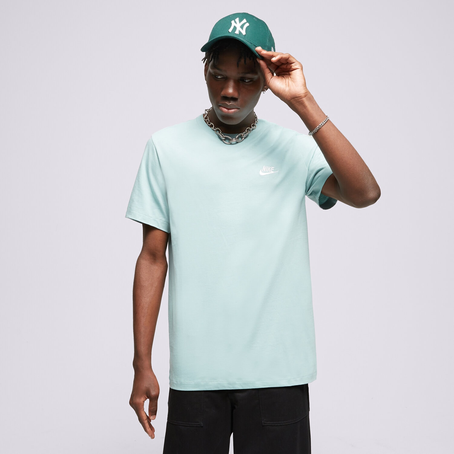 Koszulka, t-shirt sportowy męski NIKE T-SHIRT NIKE SPORTSWEAR CLUB AR4997-310 turkusowy