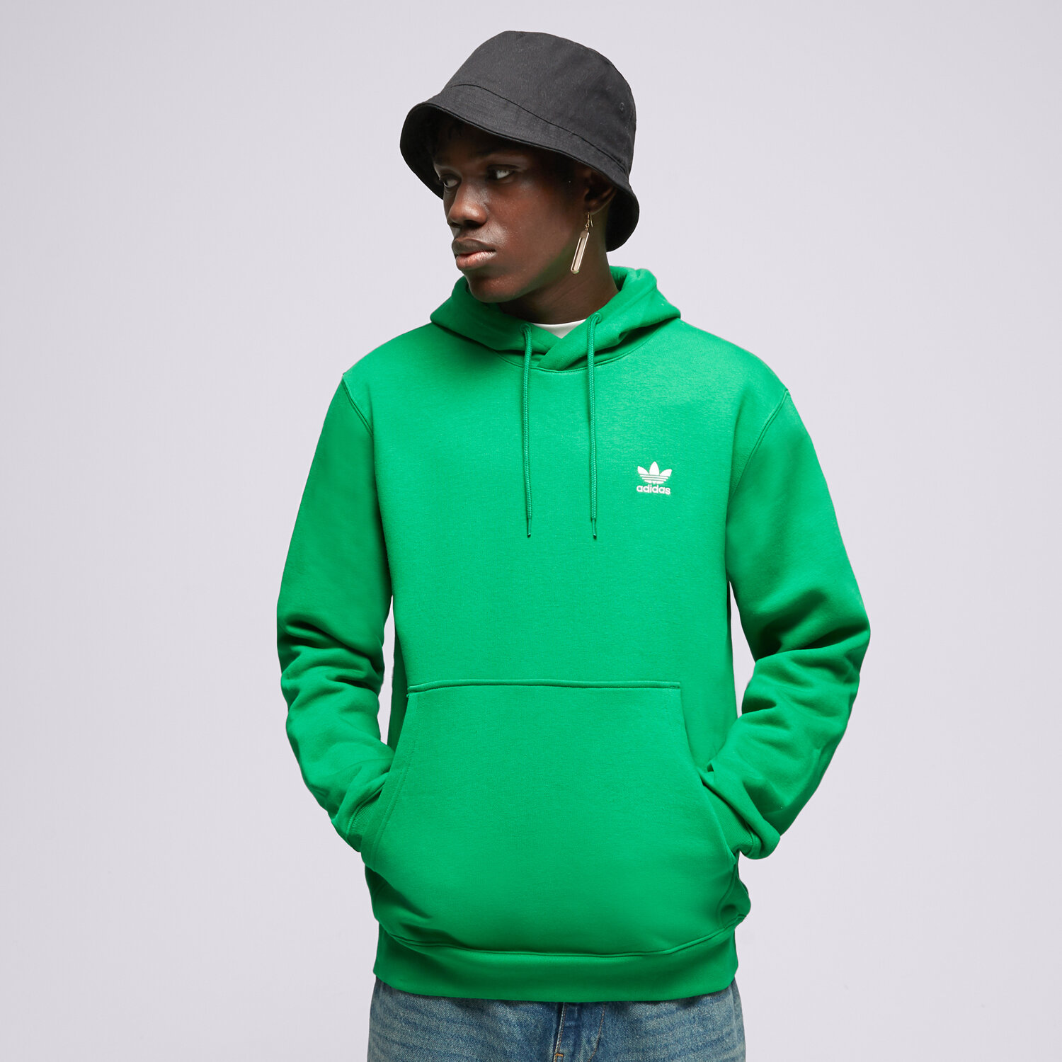 Bluza męska ADIDAS BLUZA Z KAPTUREM ESSENTIAL HOODY IM4528 ZIELONY
