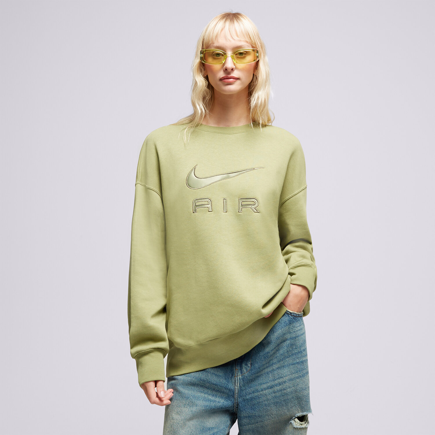 Bluza damska NIKE BLUZA W NSW AIR FLC CREW DQ6567-334 KHAKI