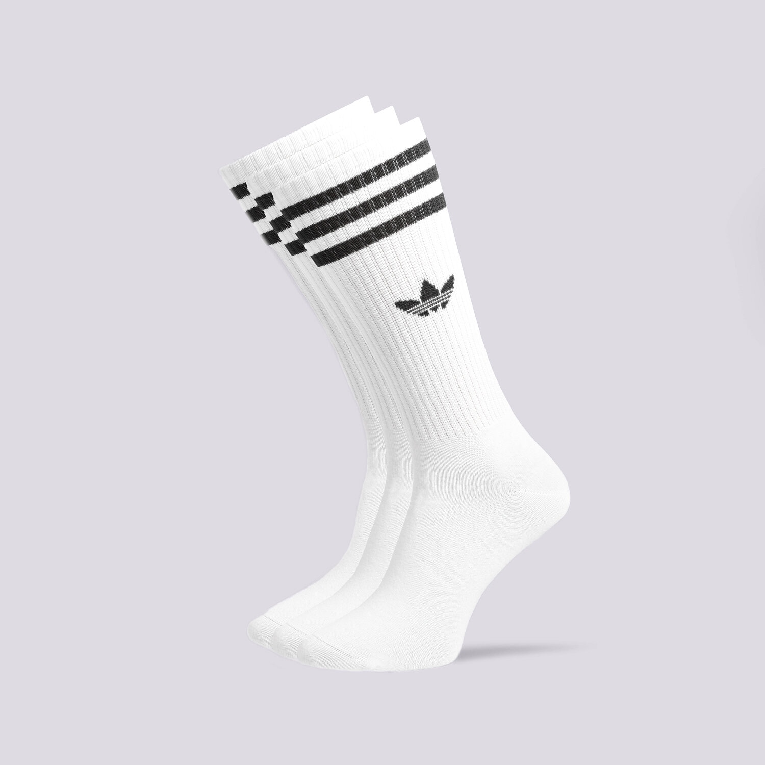 Skarpetki sportowe damskie ADIDAS SKARPETY 3-PACK SOLID SOCKS HIGH CREW IJ0734 BIAŁY