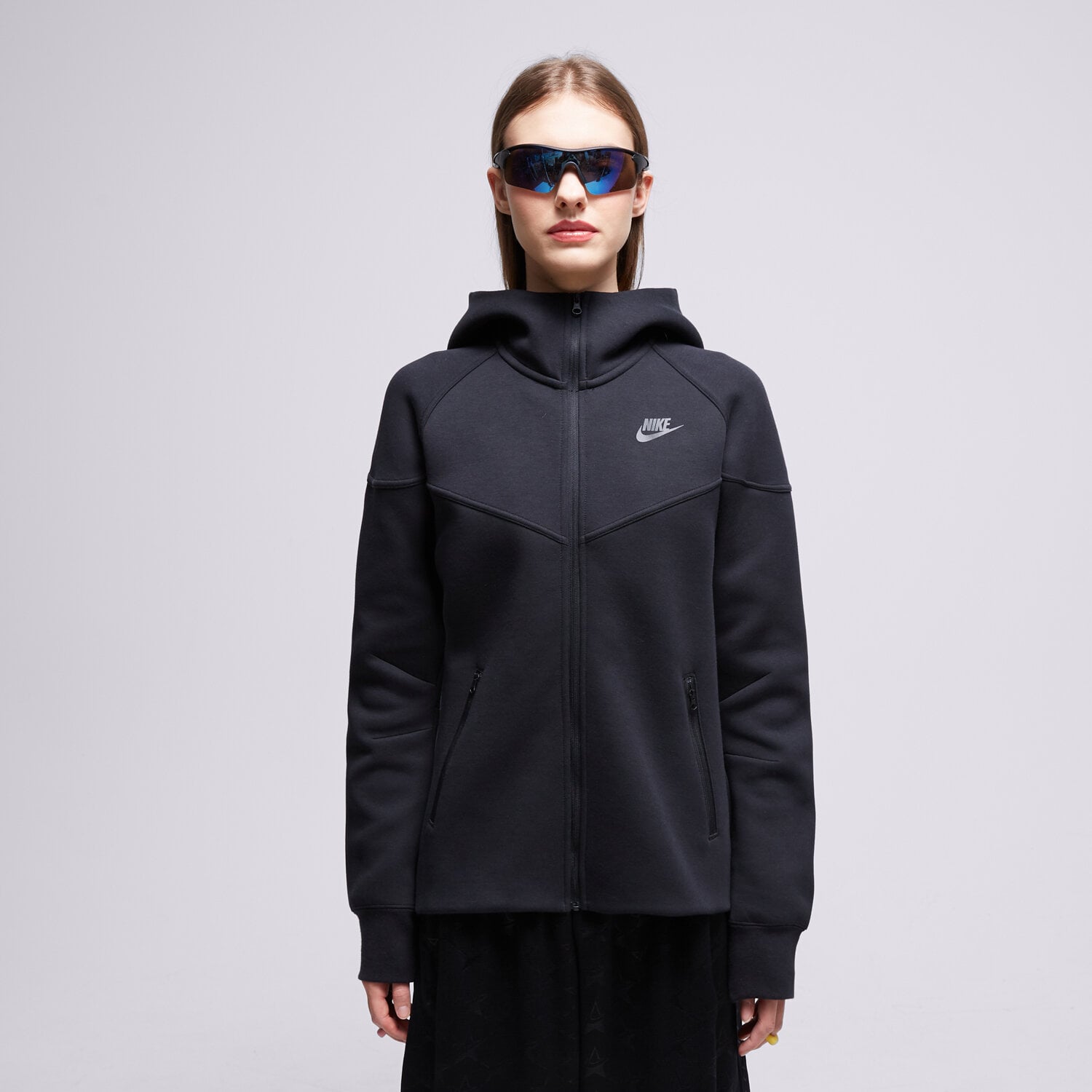Bluza damska NIKE BLUZA Z KAPTUREM W NSW TCH FLC WR FZ HDY FB8338-010 CZARNY