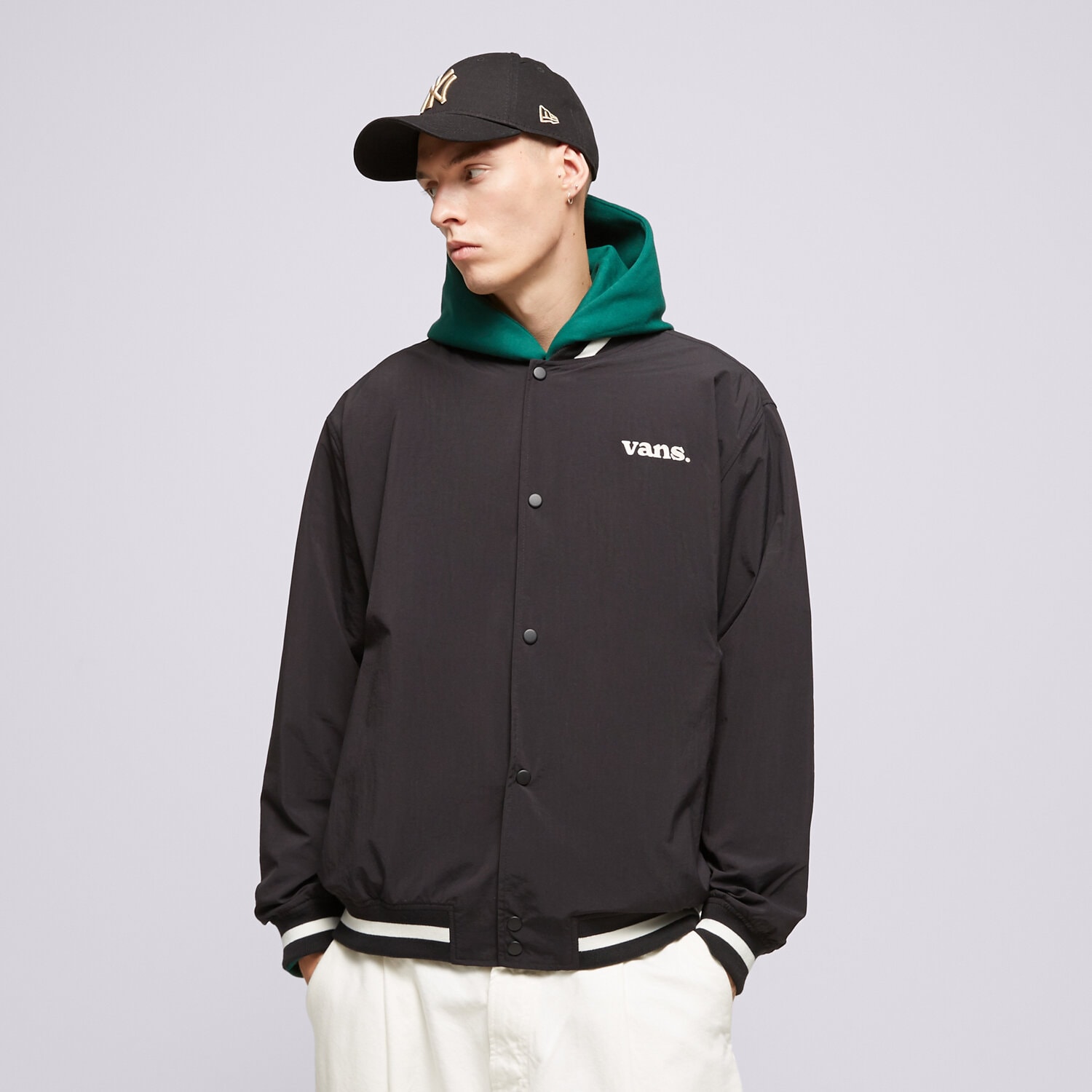 Kurtka wiosenna / jesienna męska VANS KURTKA MOORE VARSITY VN0008G0BLK1 CZARNY