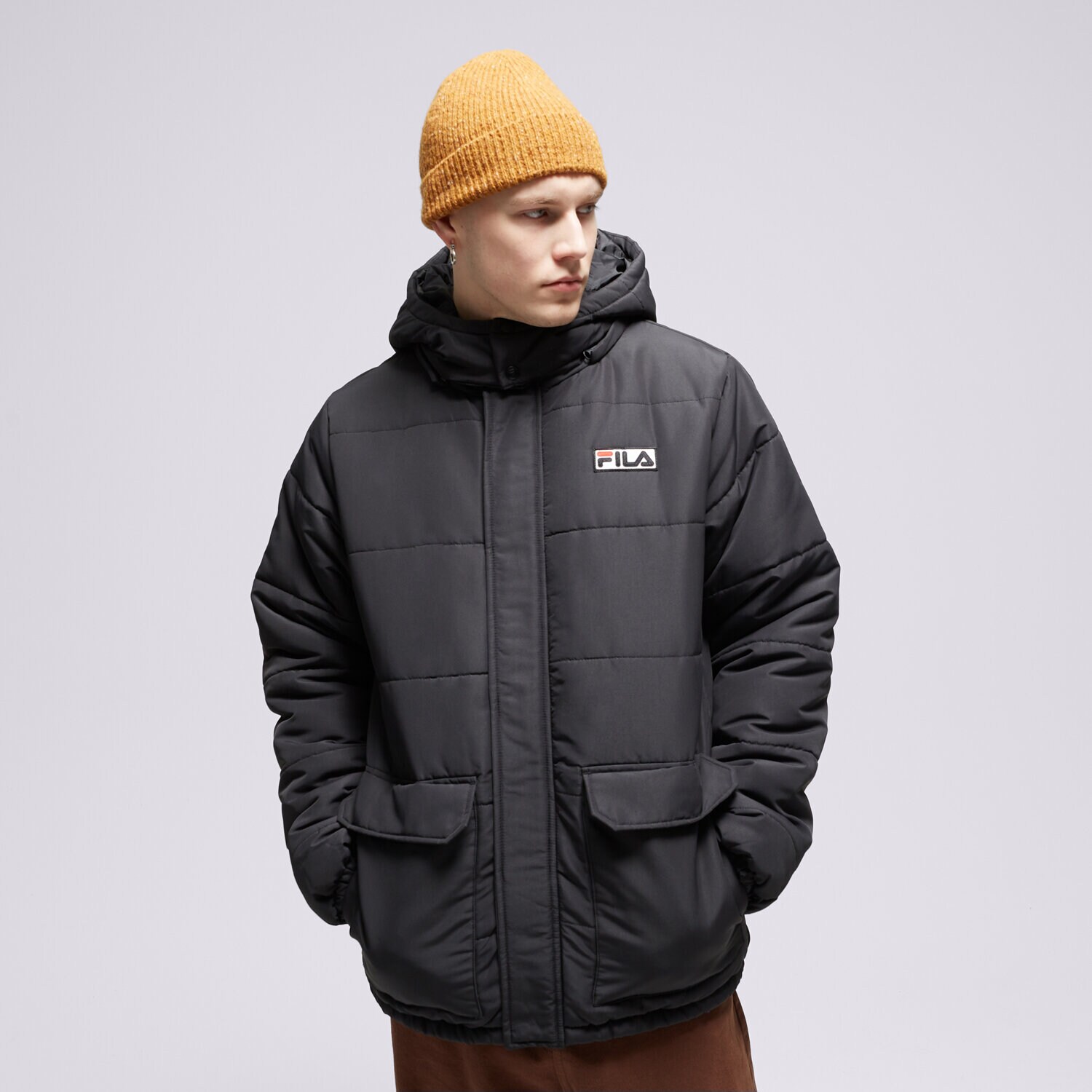 Kurtka zimowa męska FILA KURTKA MOUNTAIN PADDED JACKET FW21JDM014 CZARNY