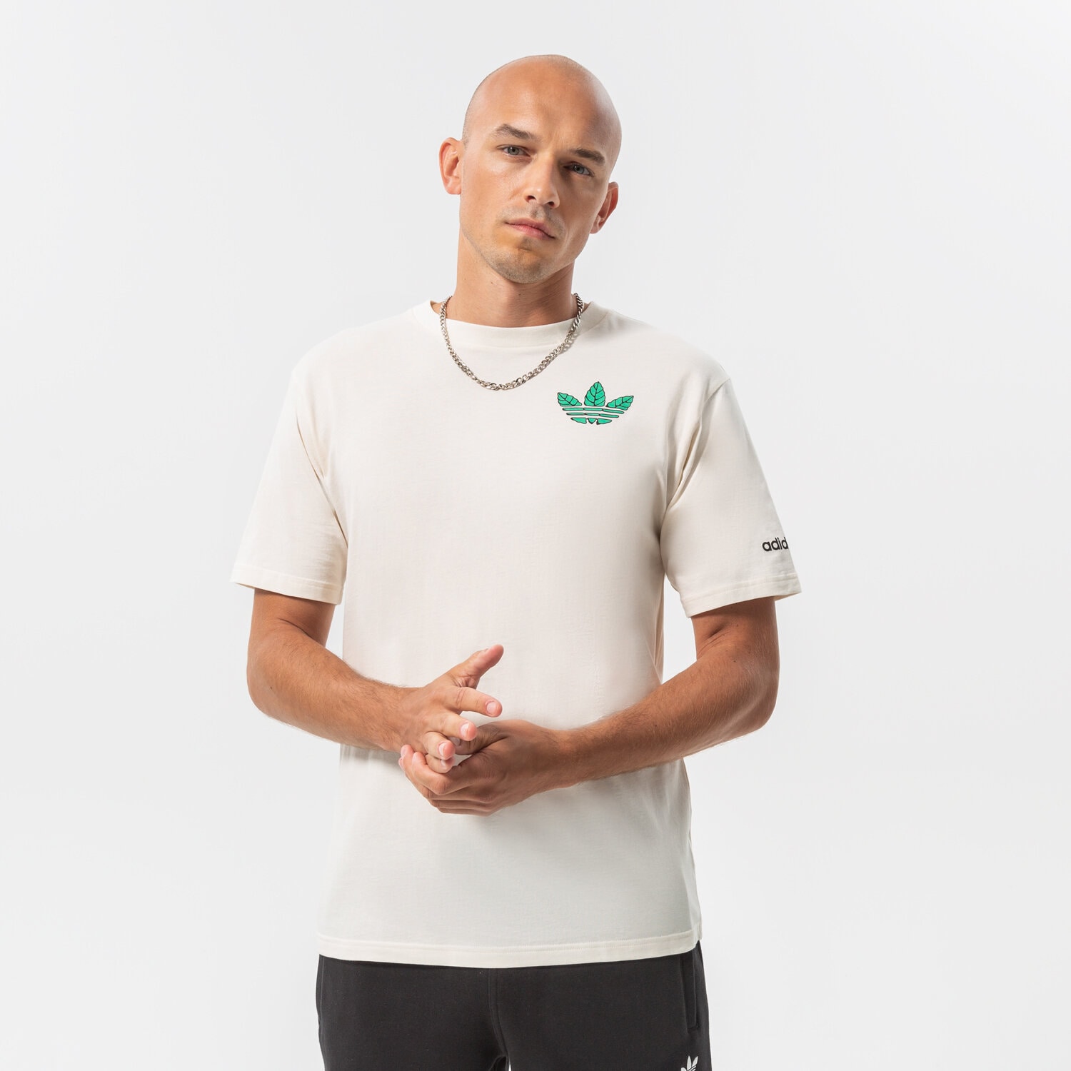 Koszulka, t-shirt sportowy męski ADIDAS T-SHIRT TREFOIL LEAVES HC2140 BIAŁY