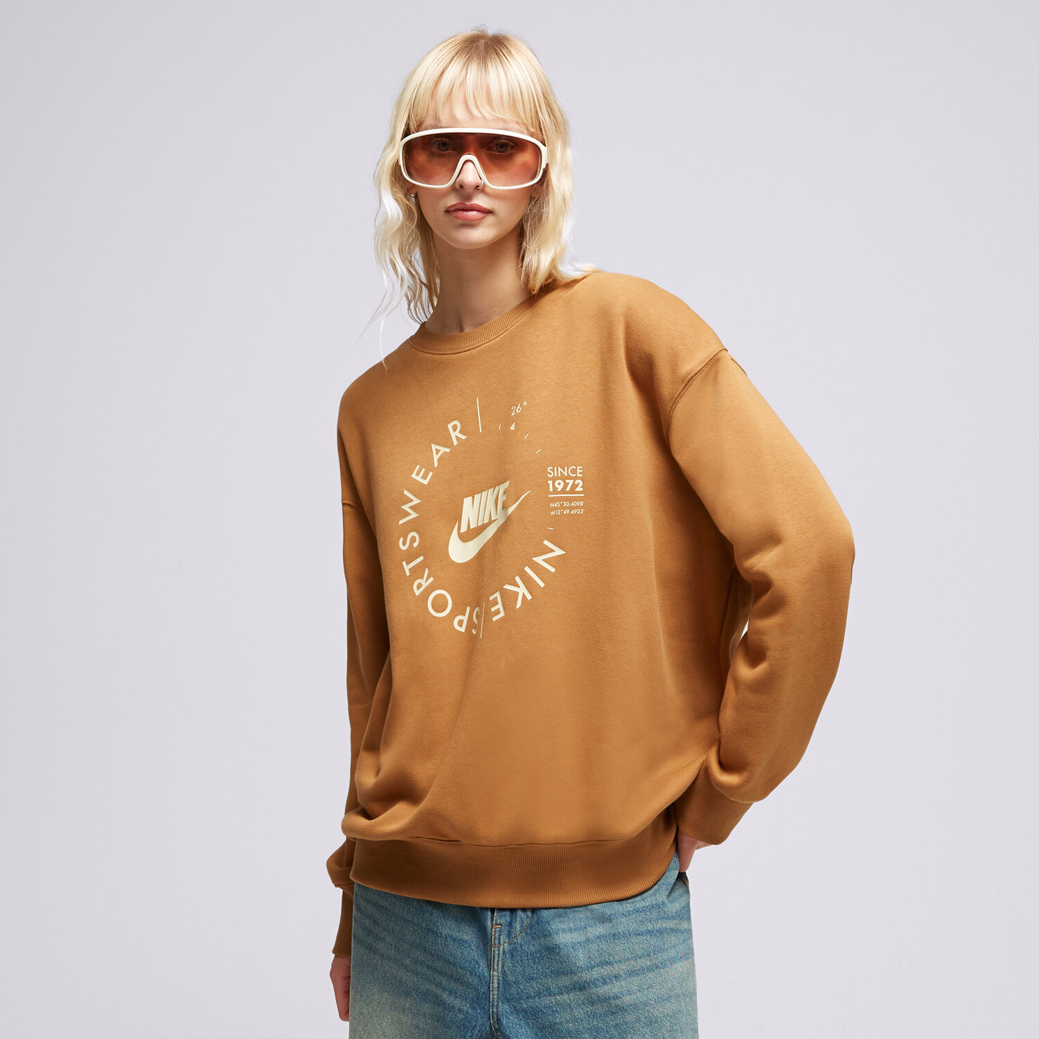 Bluza damska NIKE BLUZA UTILITY CREW AL'BRWN SWEATSHIRT FD4234-270 BRĄZOWY