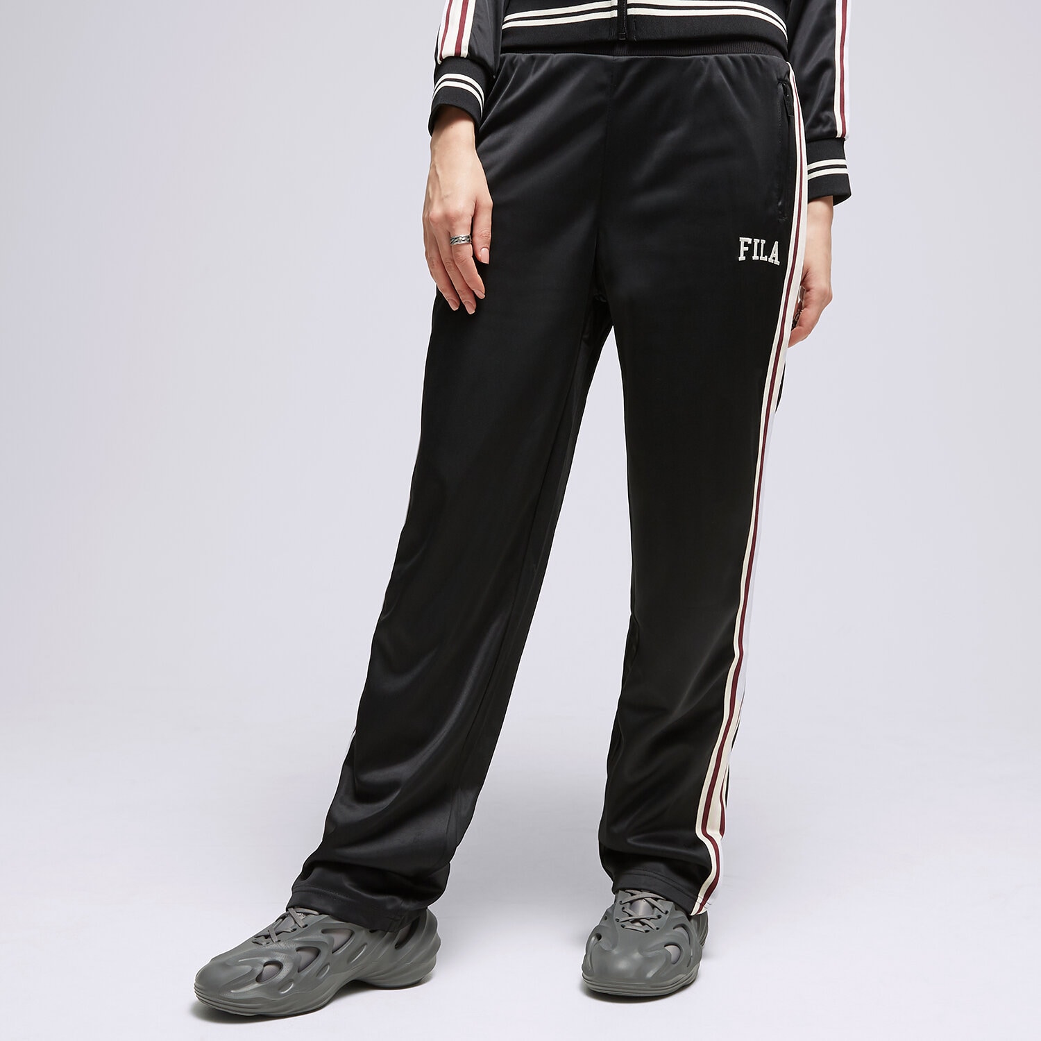 Spodnie sportowe damskie FILA SPODNIE STRIPE PLY PNT BK/PK LILOBLK CZARNY