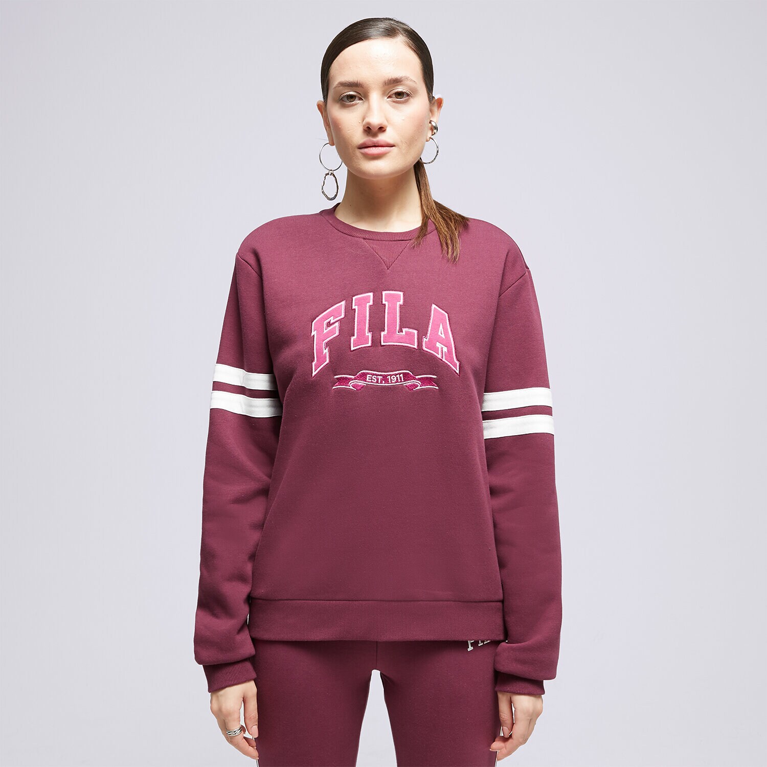 Bluza damska FILA BLUZA VARSITY CREW BURG/PK CIELGRAPE BORDOWY