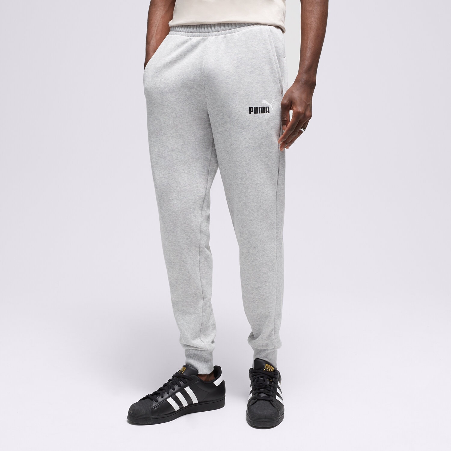 Spodnie sportowe męskie PUMA SPODNIE CORE 58676704 SZARY