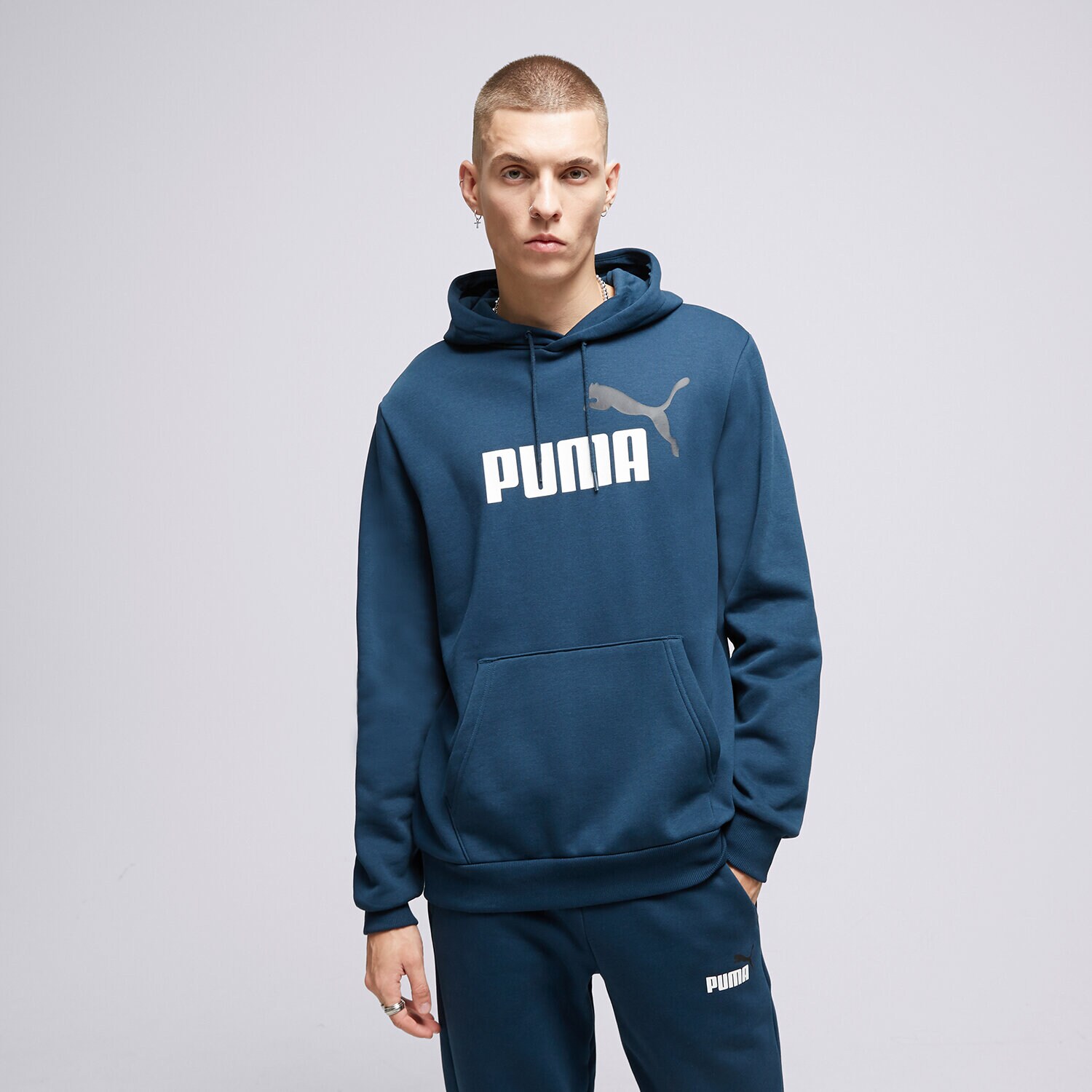 Bluza męska PUMA BLUZA Z KAPTUREM CORE LL HD MARINA BLUE 58676471 NIEBIESKI
