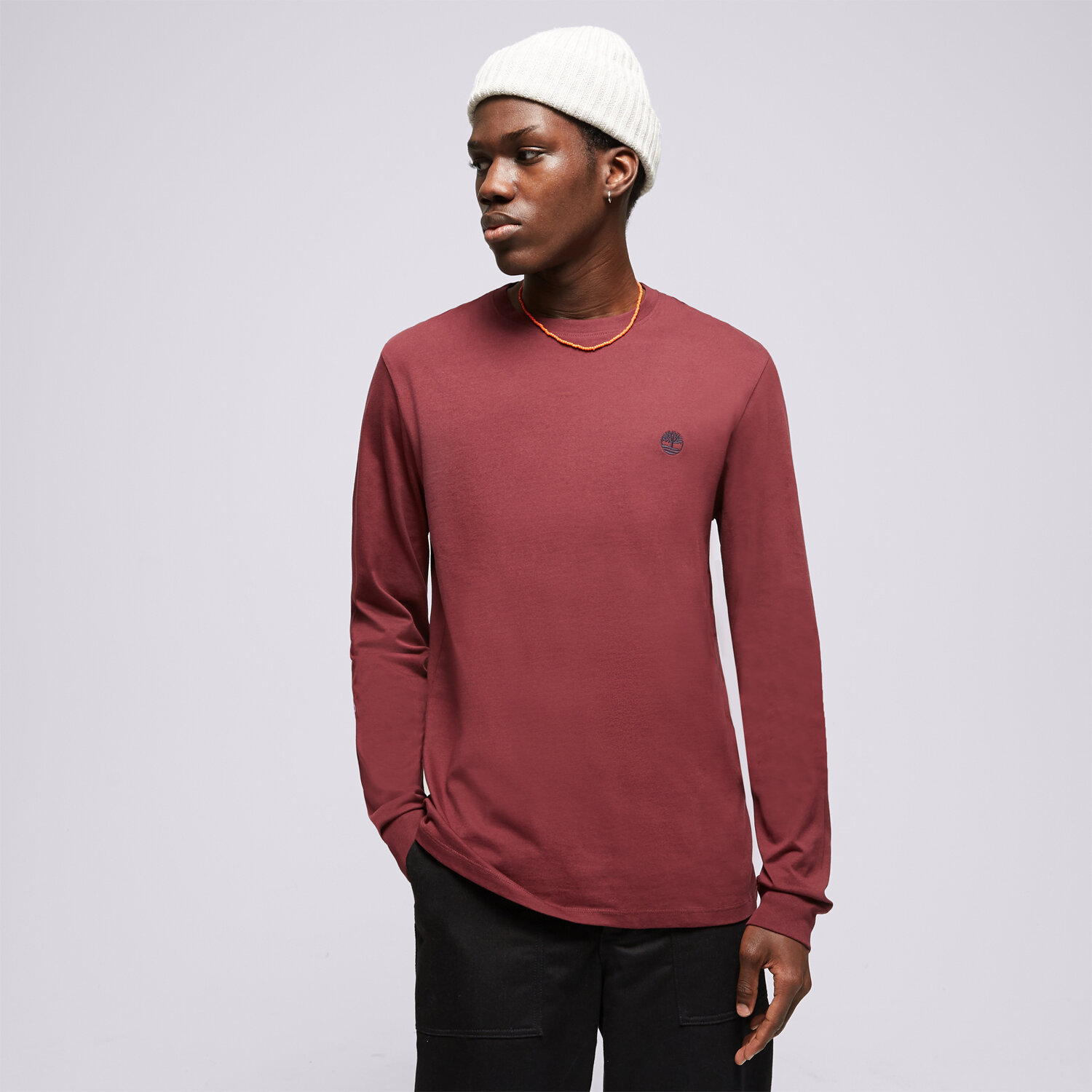 Koszulka, t-shirt sportowy męski TIMBERLAND T-SHIRT LS DUNSTAN RIVER JERSEY TB0A2BQ3I301 BORDOWY