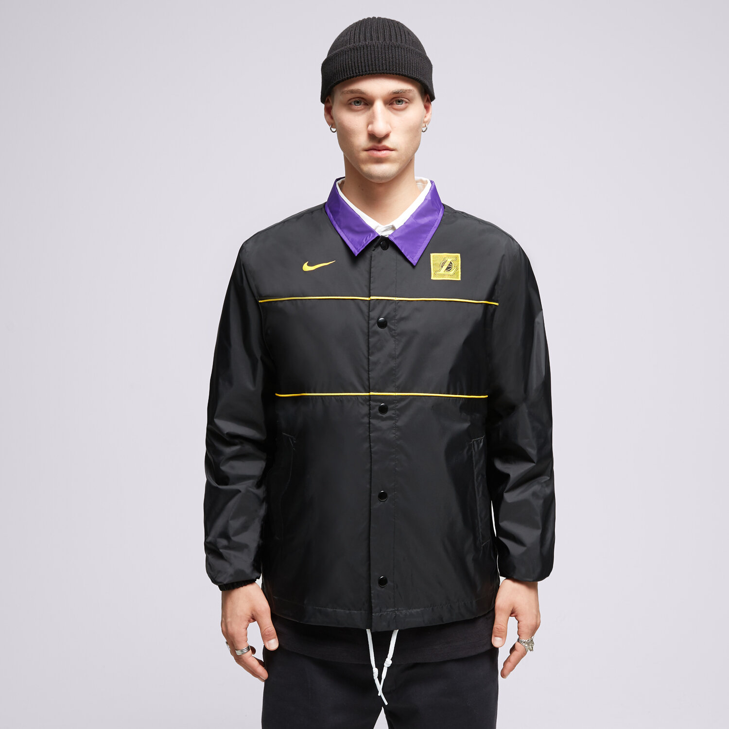 Kurtka wiosenna / jesienna męska NIKE KURTKA LAL MNK JKT LTWT CTS NBA DX9839-010 CZARNY