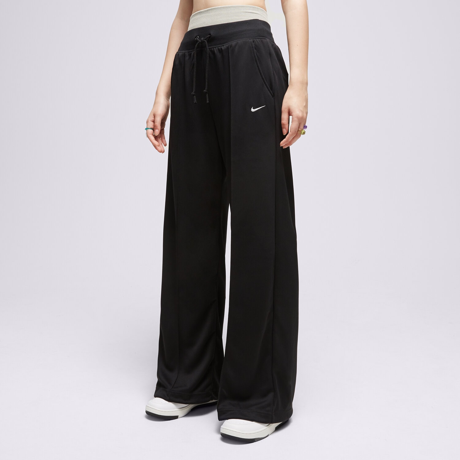 Spodnie sportowe damskie NIKE SPODNIE W NSW ESSNTL HR WIDE LEG FB8490-010 CZARNY