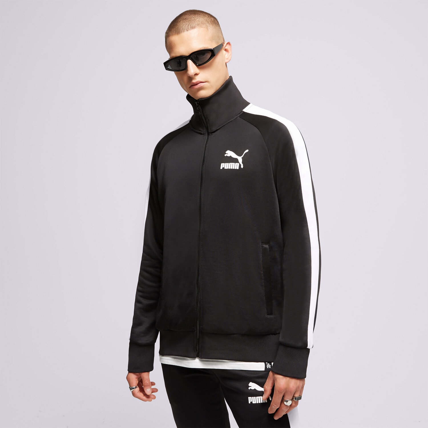 Bluza męska PUMA BLUZA ROZPINANA ICONIC T7 TRACK 53009401 CZARNY