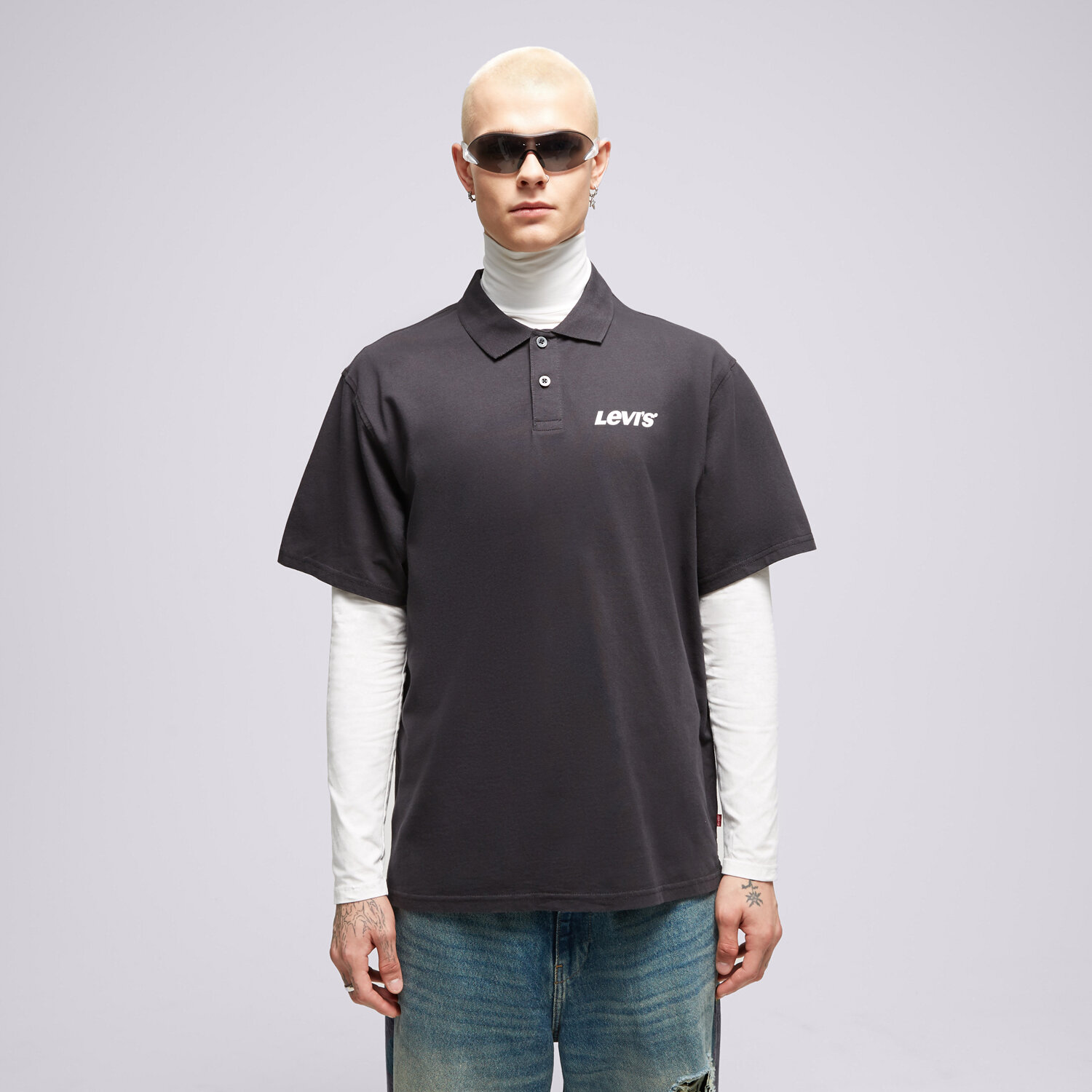 Koszulka, t-shirt sportowy męski LEVI'S POLO GRAPHIC VINTAGE FIT A6146-0004 CZARNY