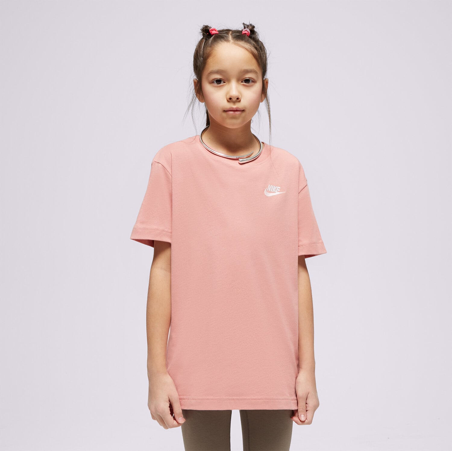 Koszulka, t-shirt dla dzieci NIKE T-SHIRT G NSW TEE CLUB SS GIRL FD0927-618 RÓŻOWY