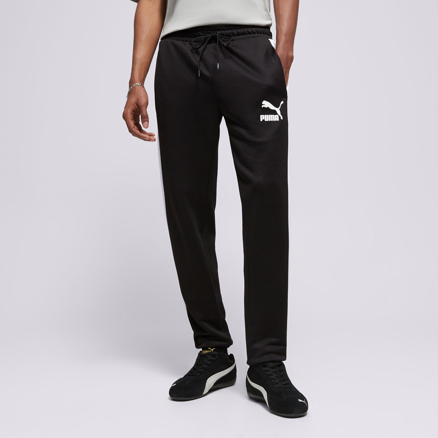 Spodnie sportowe męskie PUMA SPODNIE ICONIC T7 TRACK 53009801 CZARNY