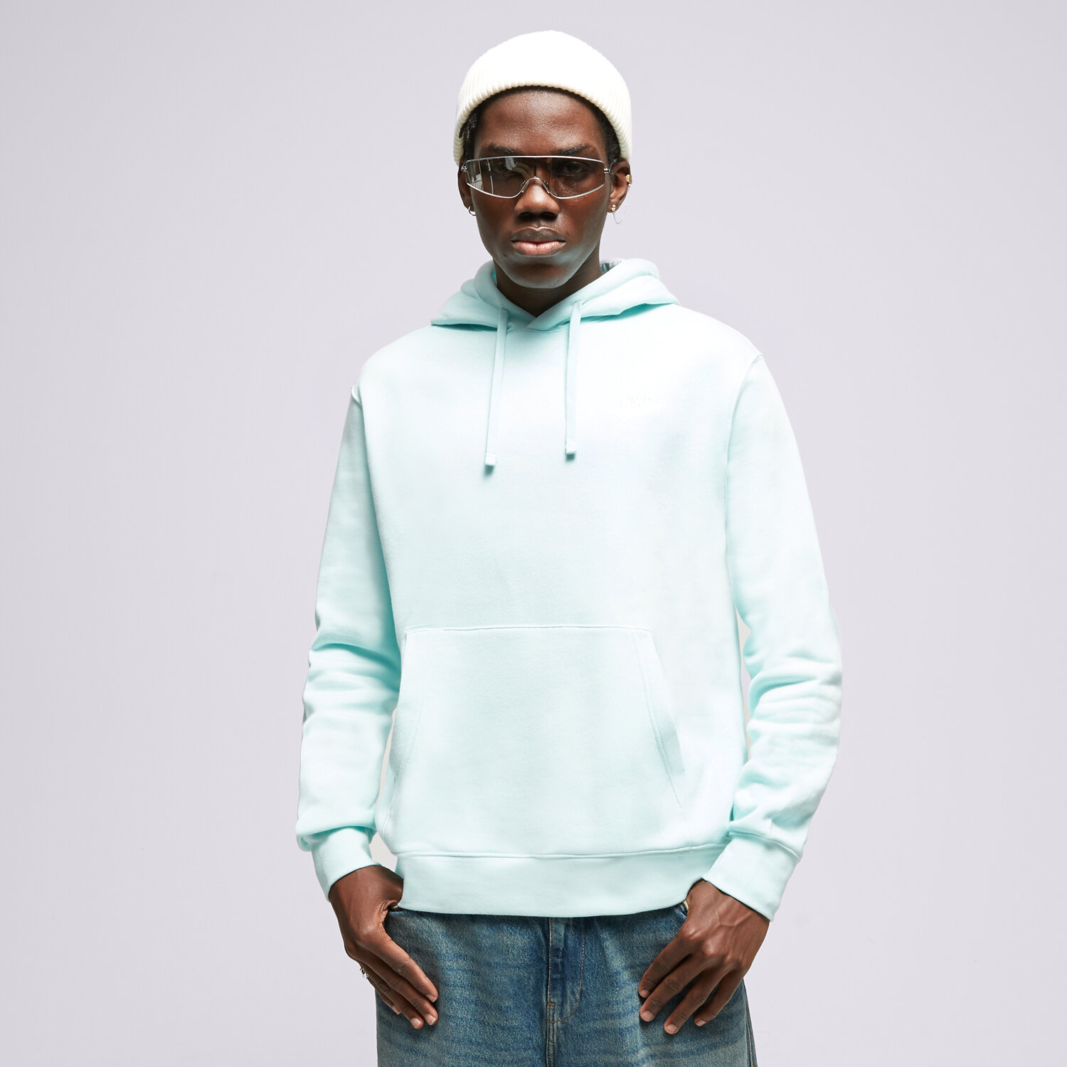 Bluza męska NIKE BLUZA Z KAPTUREM NIKE SPORTSWEAR CLUB BV2654-346 turkusowy